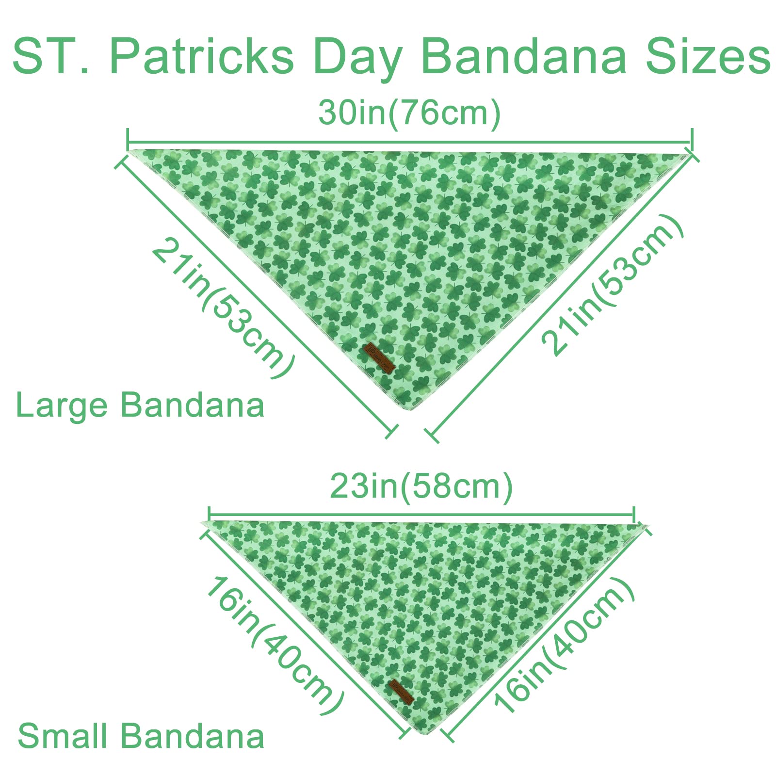 Up Urara Pup St. Patrick'S Day Dog Bandana, Shamrock Triangle Bid Scarf, Cotton Green Bandana For Boy & Girl Dogs, Cute Spring D