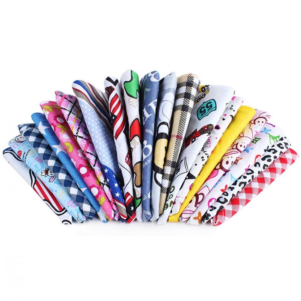 PET SHOW 10pcs Boys Small Dog Bandanas Male Cat Puppies Bibs Washable Cotton Triangle Head Scarfs Medium Dogs Bandana Photo Prop