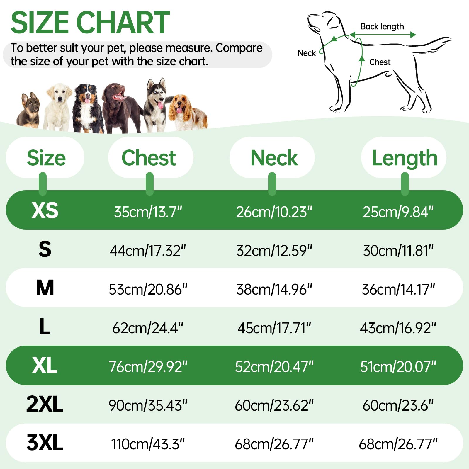 Ouobob Dog Jackets For Medium Dogs,Medium Dog Coat,Warm Dog Winter Coat Zip Up Back,Waterproof Dog Jacket With D-Ring,Dog Cold Weather Coats With Fleece Lined, Dog Snowsuit Pug Boston Terrier Green M