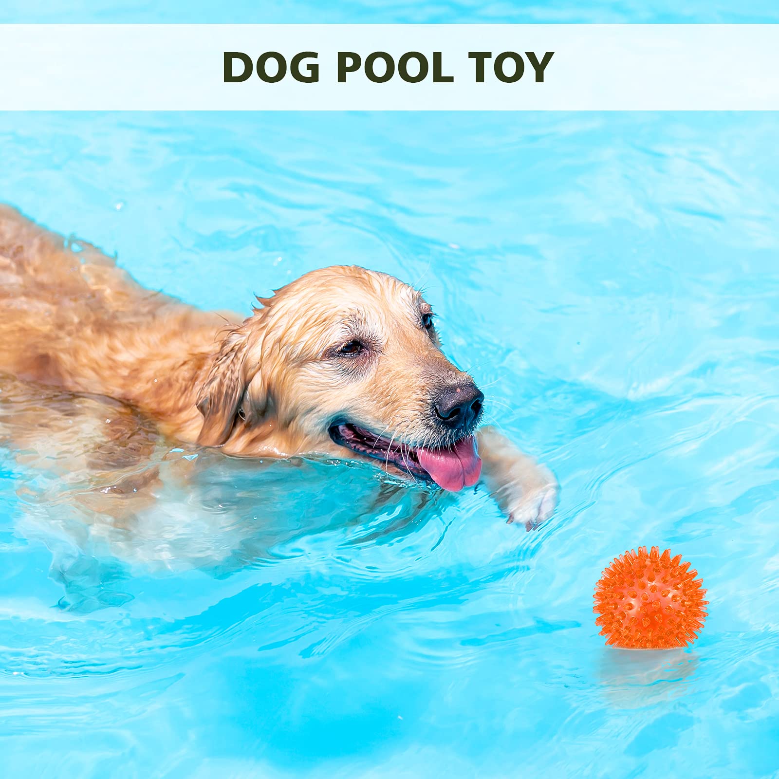 petizer 3-Pack 2.5 Inch Squeaky Dog Toy Balls, Floating Dog Pool Balls, Dog Spiky Balls, Interactive Fetch Toys for Puppy, Dog C