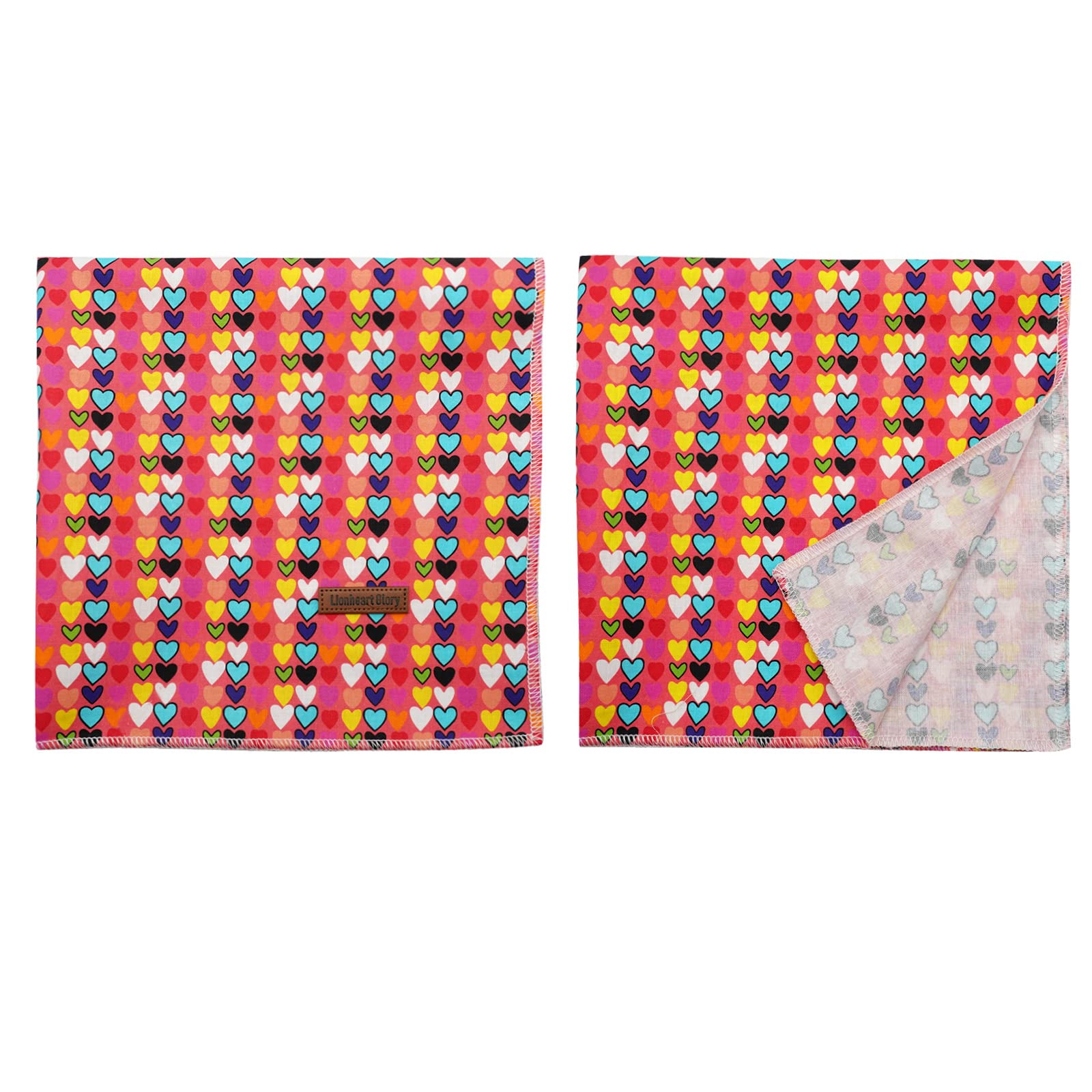 Lionheart Glory Valentine Bandana - Washable Dog Scarf, Square Adjustable Bandana For Medium Large Dogs
