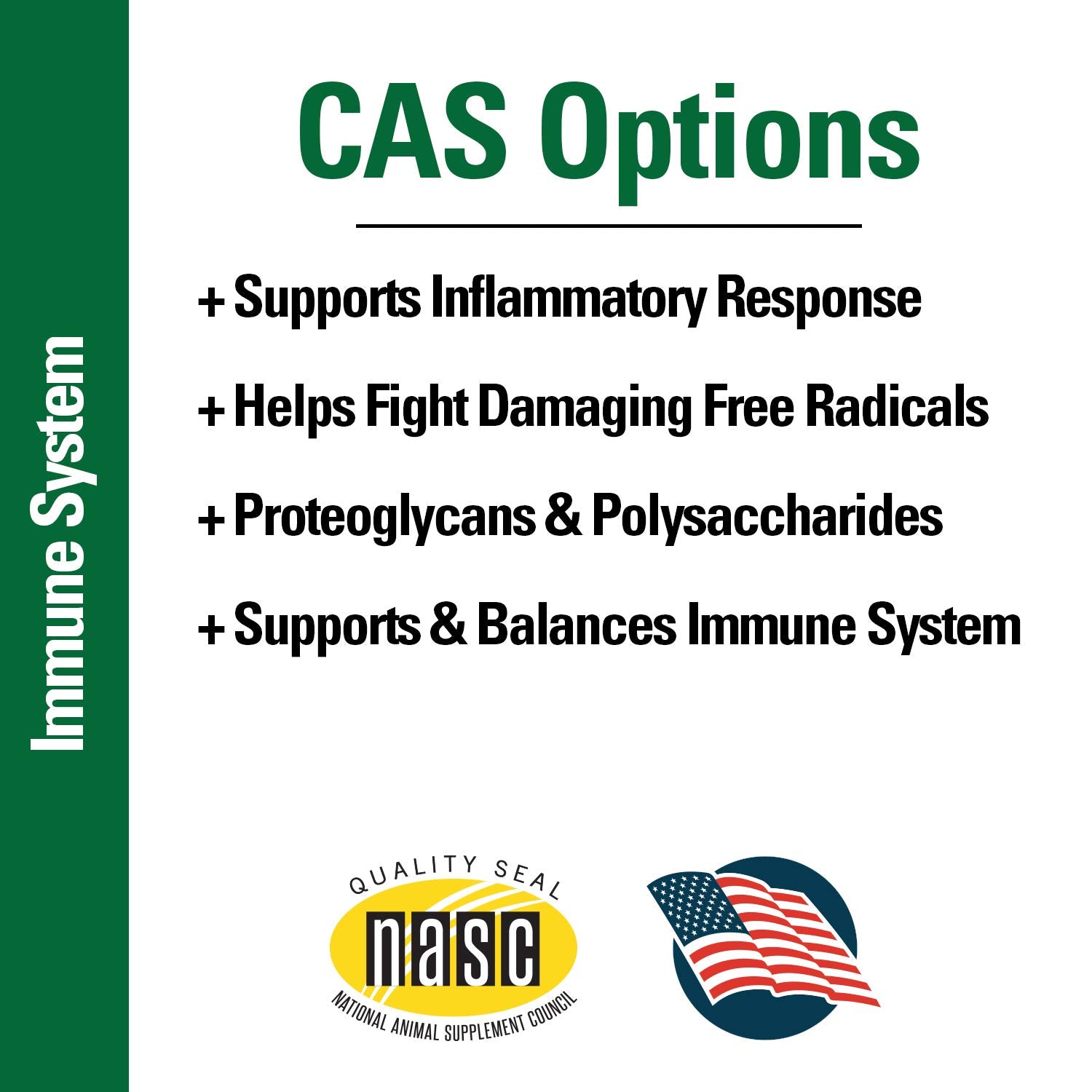 Vet Classics CAS Options Extra Strength Immune Support for Dogs, Cats - Pet Health Supplement, Dog Antioxidant Care - Extra-Stre