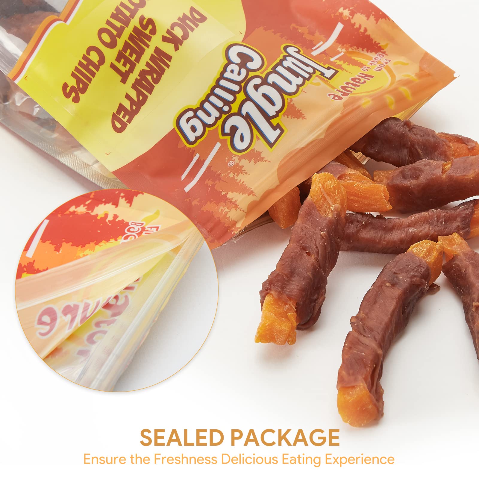 Jungle Calling Sweet Potato & Duck Dog Treats, Vegetarian, Nutritious and Delicious Snacks for Your Furry Friend, 10.6 oz