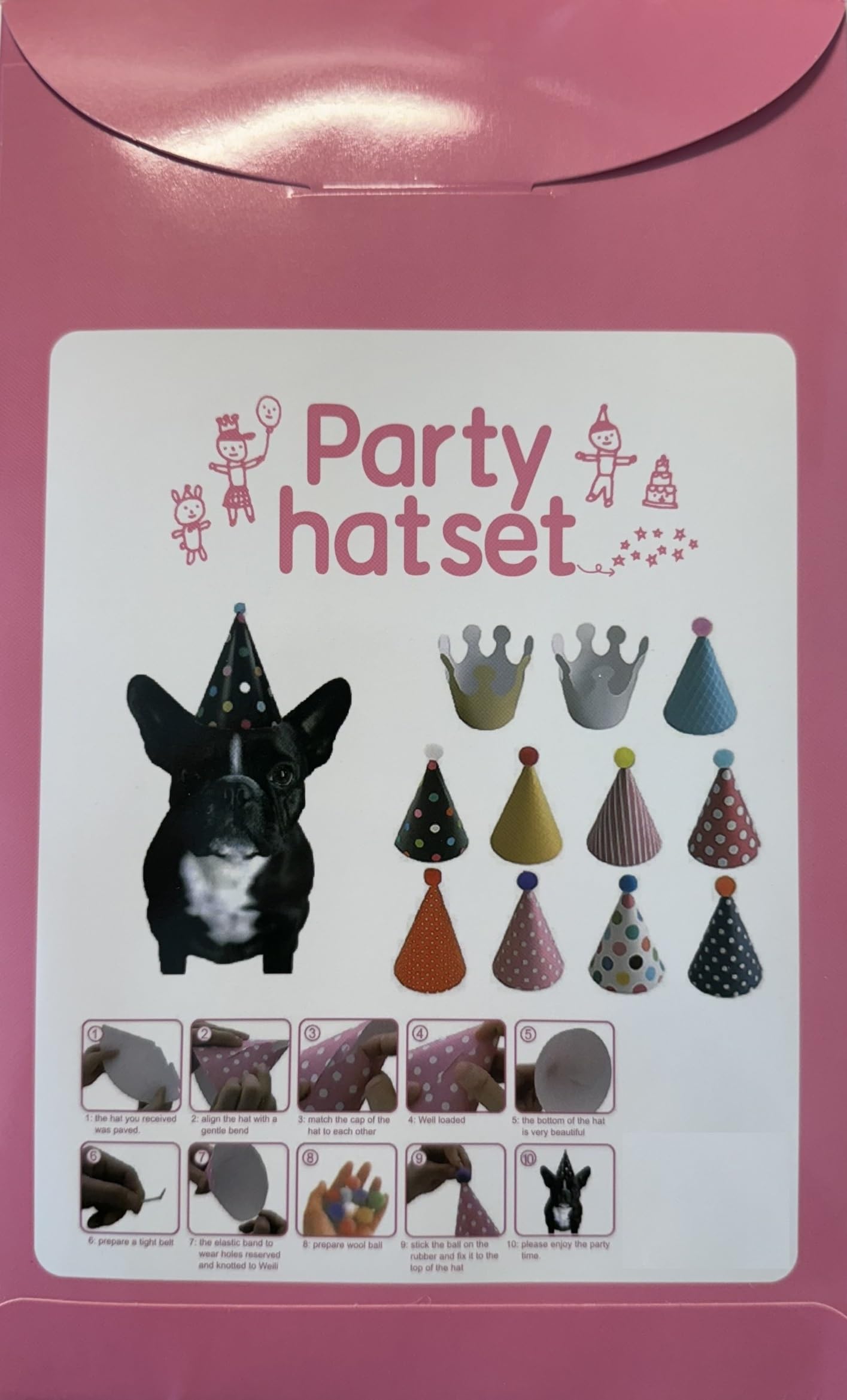 Cbm Dog Party Hat Set - Dog Birthday Party - Hats And Crowns Party Time - 11Pcs