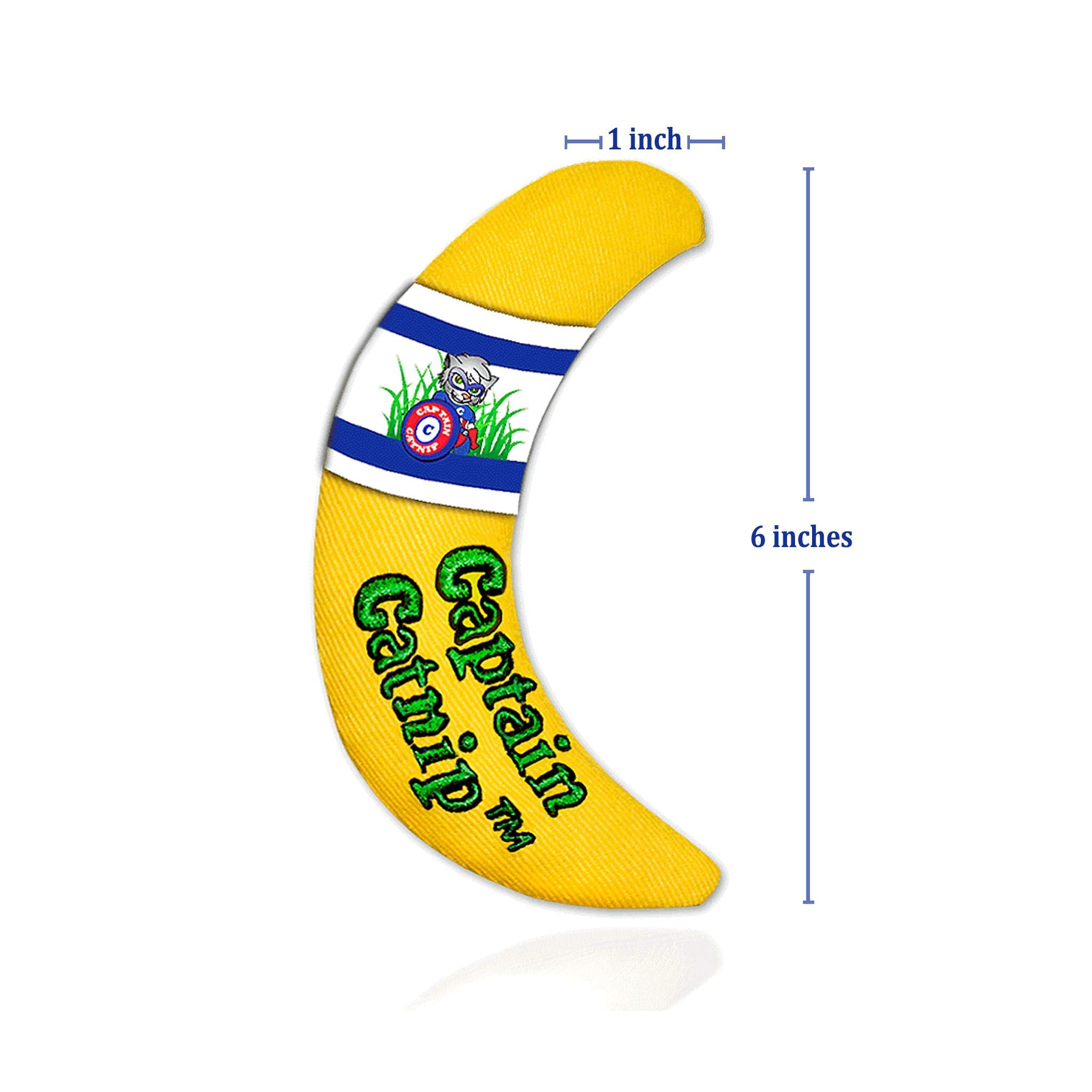 Captain Catnip Cat Banana Toy, Kitten Interactive Toy, Fun Playing Cat Toy, Filled With Organic Catnip For Indoor Cats