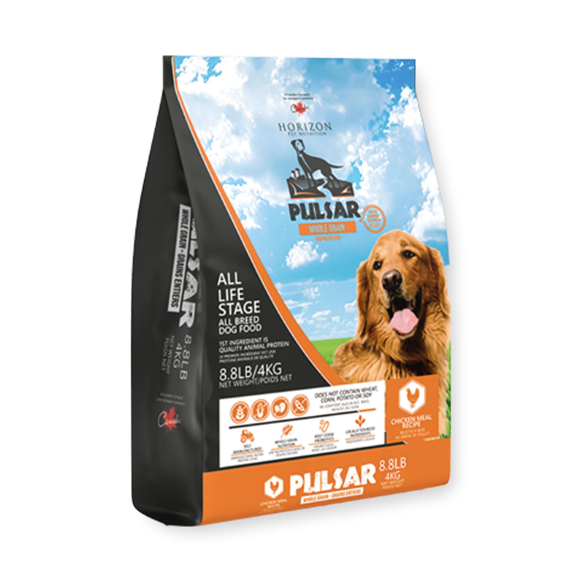 Pulsar Premium Whole Grain Dog Food | Chicken Formula | All Life Stage, Non GMO, Meat Dense Diet | 8.8 lb Bag