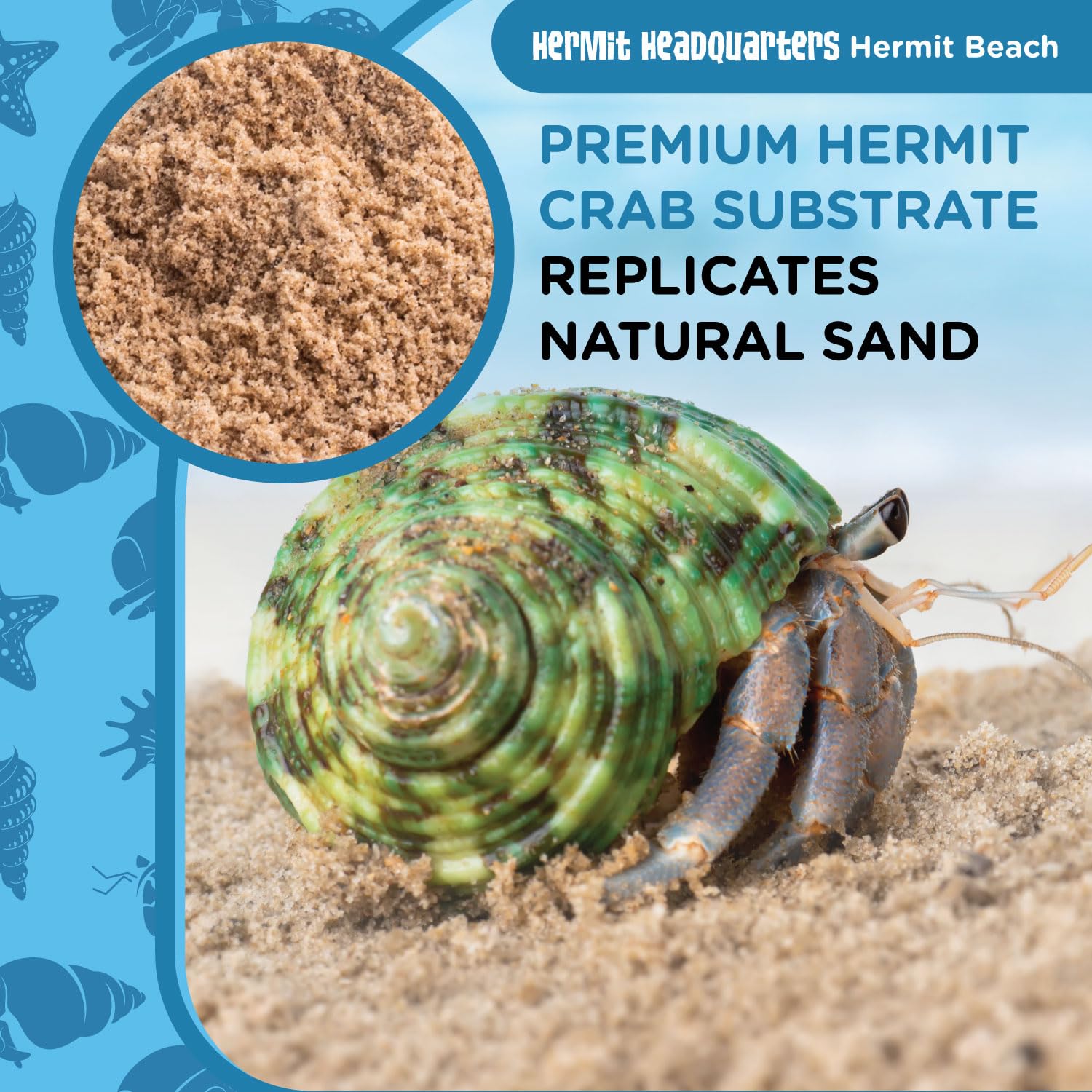 Fluker'S All Natural Premium Hermit Crab Sand Substrate, Sand Mixture With Coconut Fiber, For Hermit Crab Tanks, 6 Lbs.