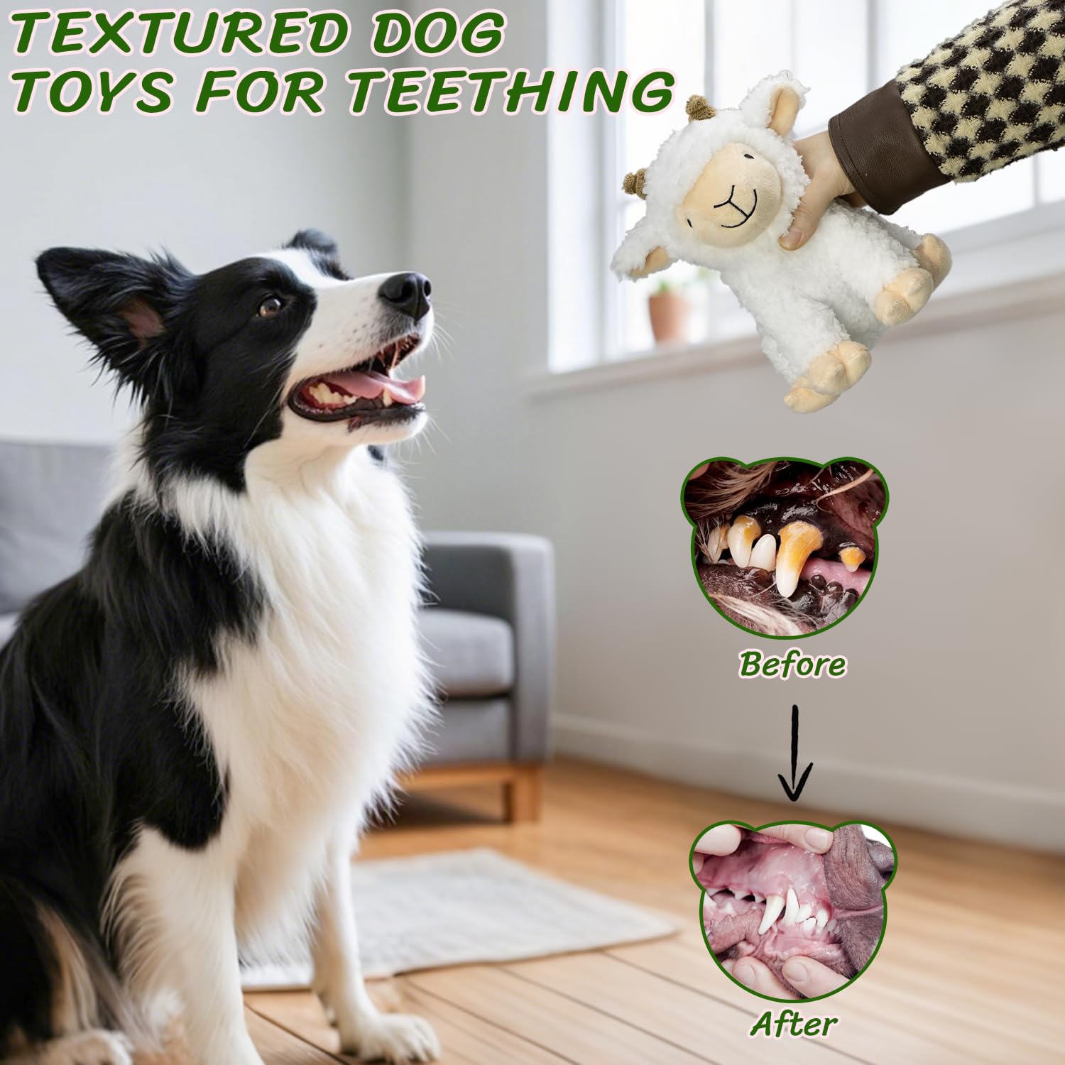 Squeaky Dog Toys for Large- Plush Stuffed Chew Toy with Soft Fabric- Interactive Puppy Toys to Keep Them Busy- Indoor & Outdoor