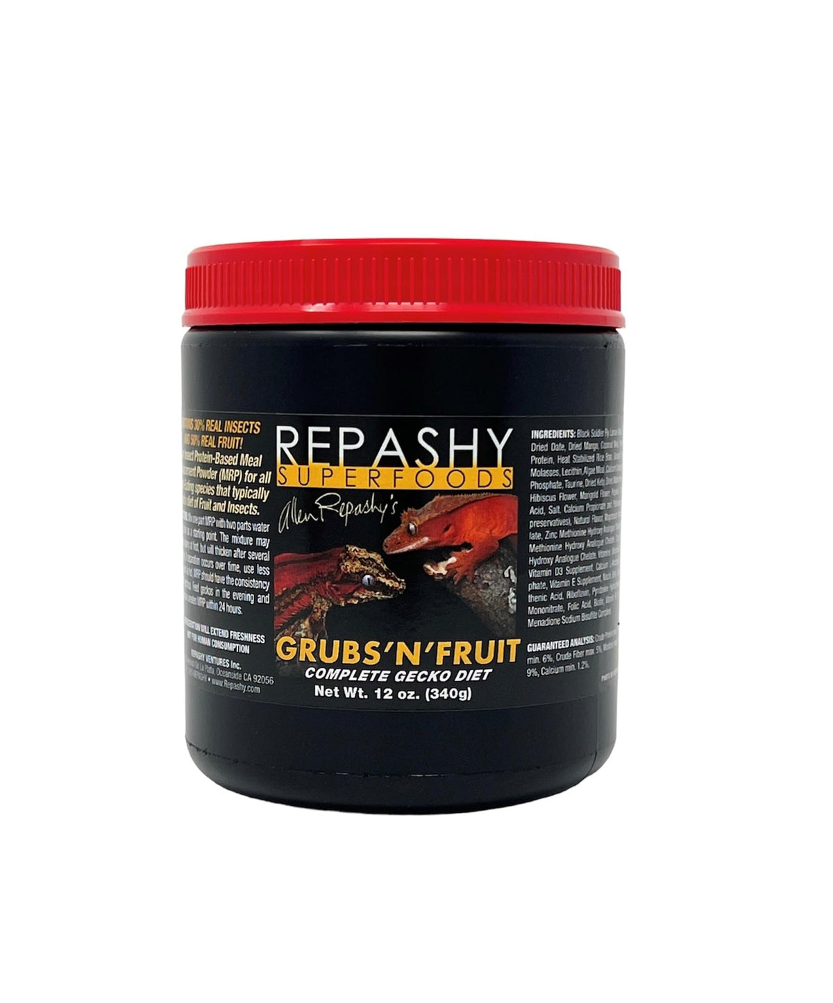 Repashy Grubs 'N' Fruit Crested Gecko Diet 12 Oz (3/4 Lb) Jar