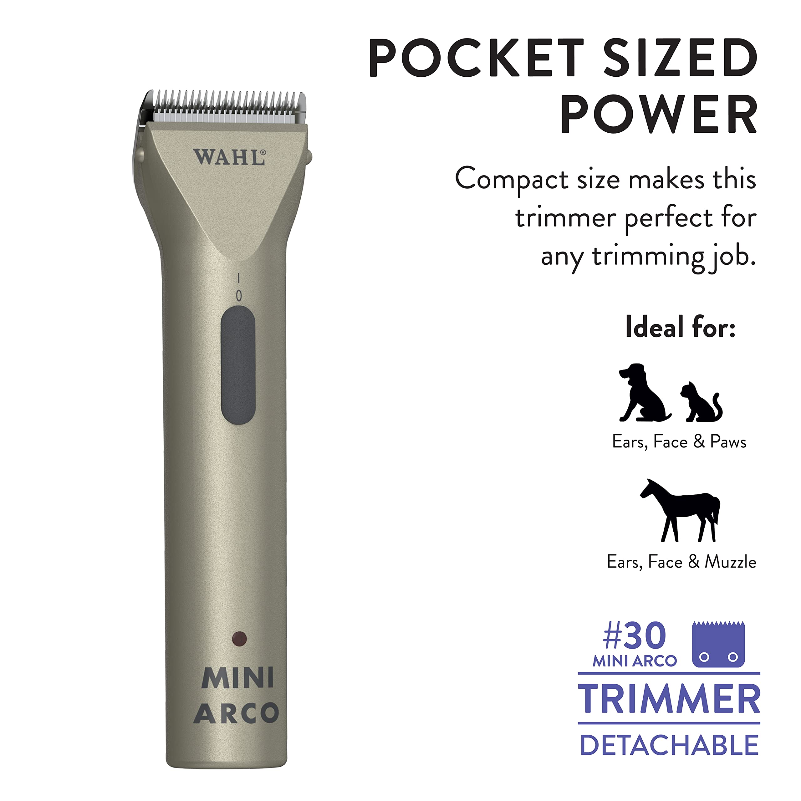 Wahl Professional Animal Miniarco Corded/Cordless Pet, Dog, Cat, And Horse Trimmer Kit
