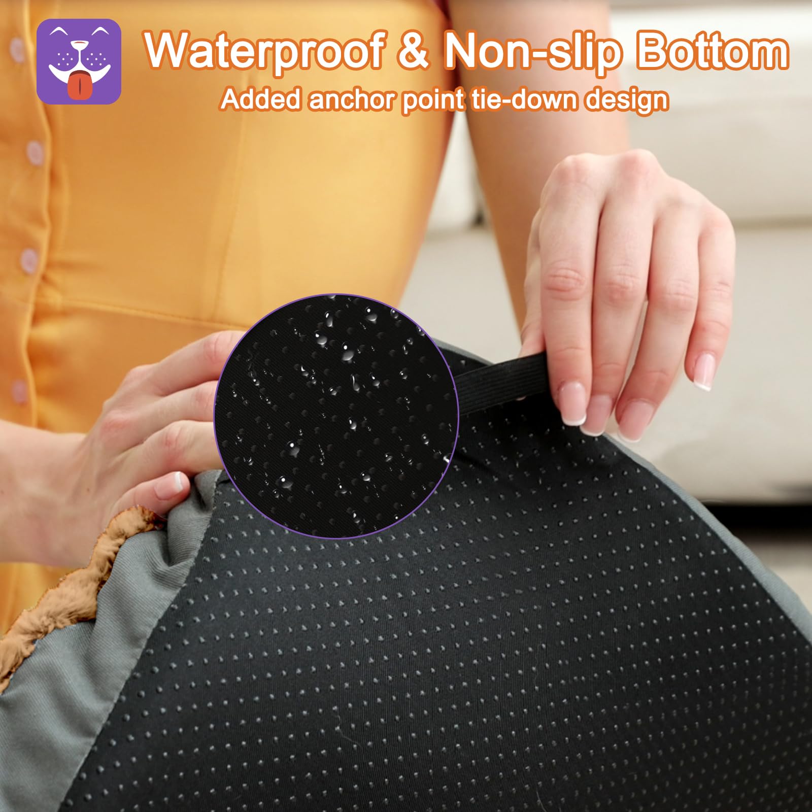 POCBLUE Deluxe Black Washable Dog Bed for Small Dogs, 24 x 17, Comfy Anti-Slip Crate Mat for Dogs Up to 25 lbs