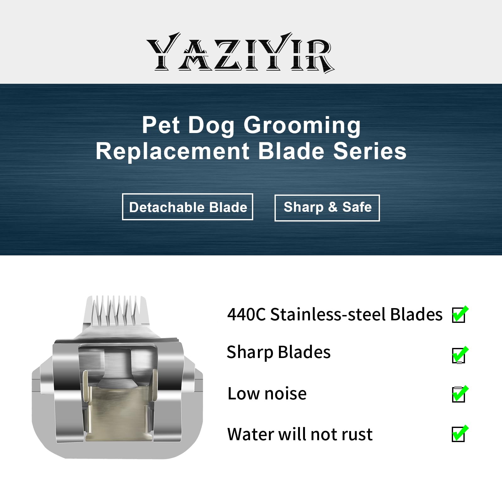 5/8 Wide Toe Pet Dog Grooming Detachable Blades,Compatible with Andis,Oster A5,Wahl KM10 Clippers,Cut Length 1/32-inch