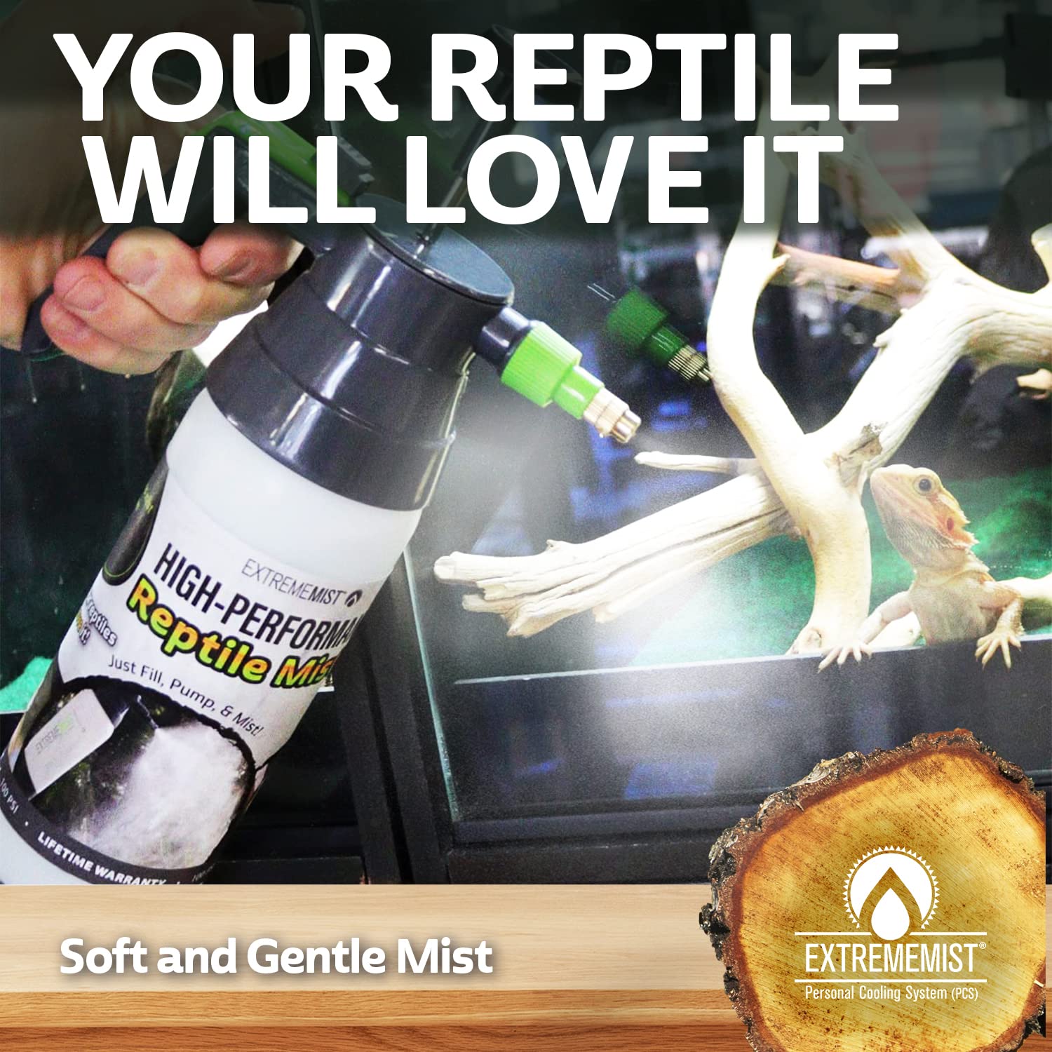 ExtremeMIST High-Performance Reptile Mister - Ultra-fine Reptile Sprayer & Terrarium Humidity Fogger for Geckos, Chameleons, Tur