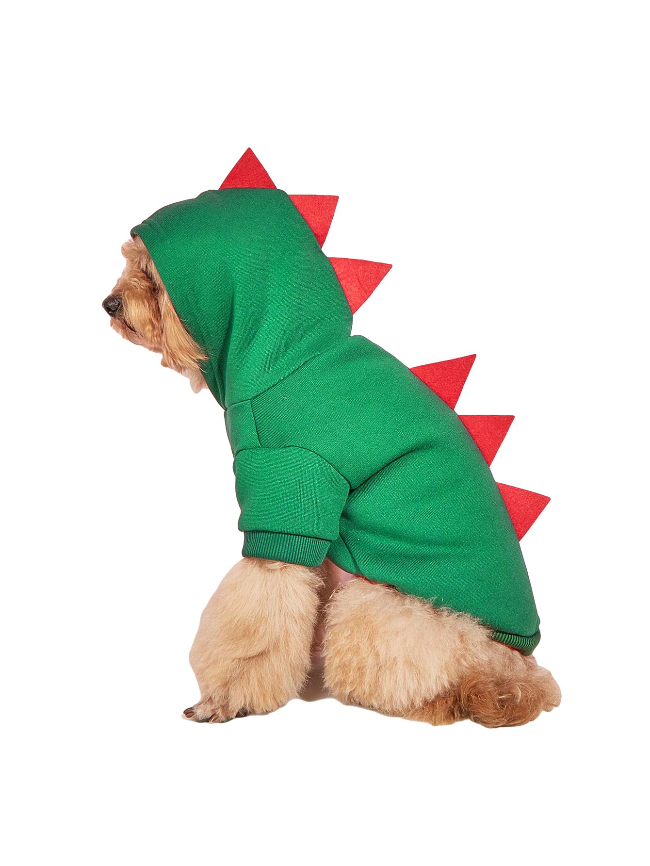 Qwinee Dinosaur Dog Hoodie Dog Warm Jacket Christmas Halloween Dog Costume Dog Clothes For Puppy Kitten Small Medium Dogs Cats D