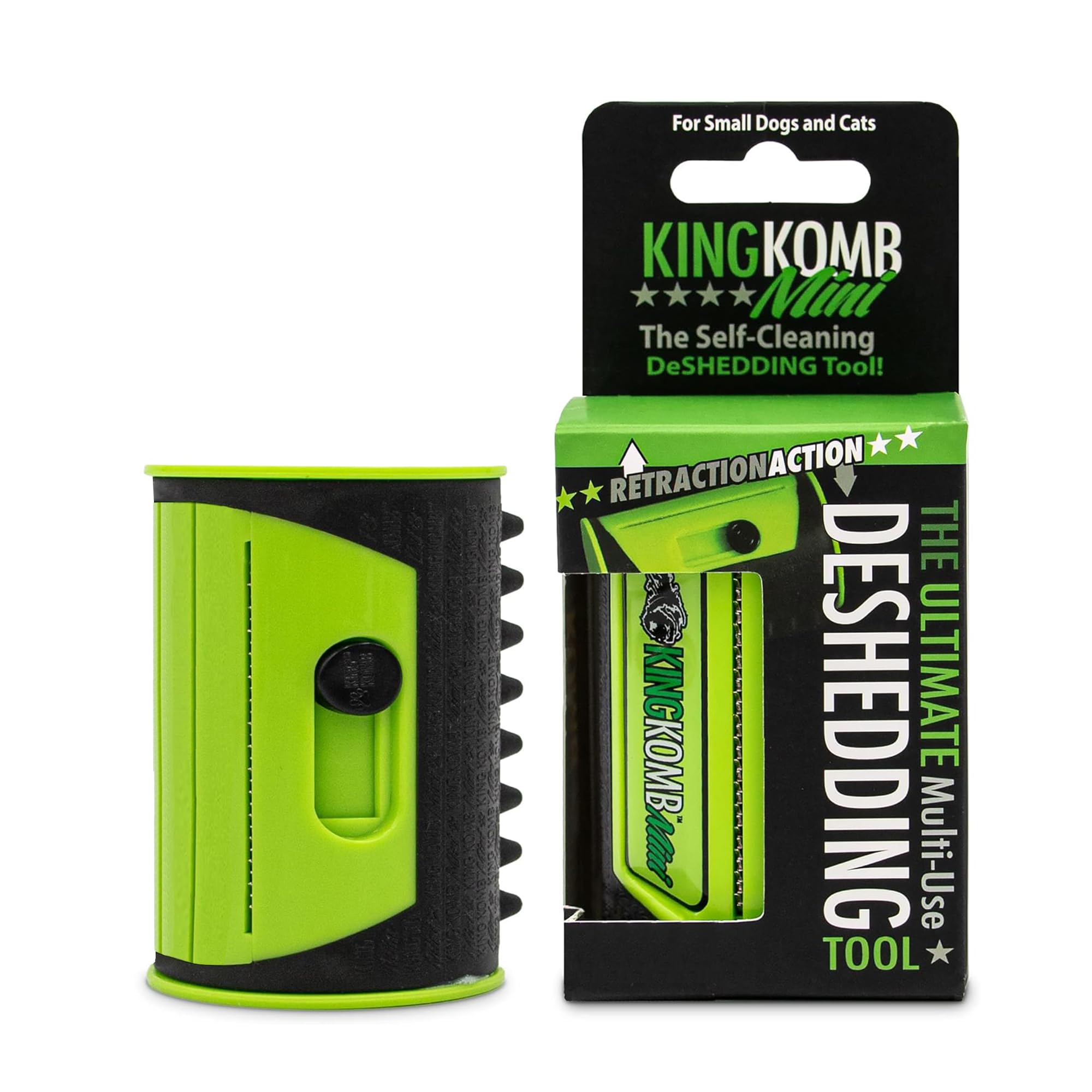 King Kanine Mini King Komb Pet Grooming Brush, Self Cleaning Deshedding | Multi-Use Tool For Cats & Kittens Of All Life Stages | Mini Brush Pet For Grooming And Loose Hair | Perfect For Small Coats