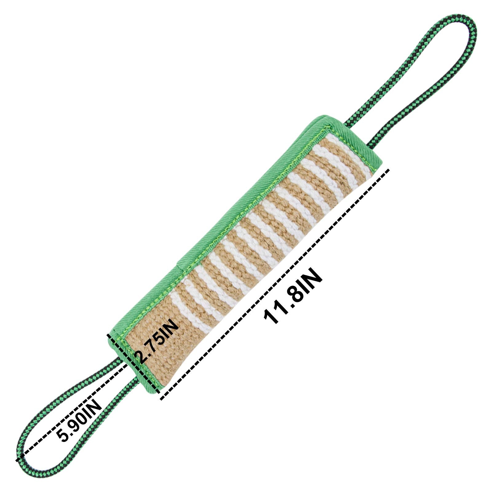 Dog Tug Toy, Dog Bite Jute Pillow Pull Toy With 2 Strong Handles, Perfect For Tug Of War, Puppy Training Interactive Play, Durable Bite Training Toys For Medium To Large Dogs (Green)