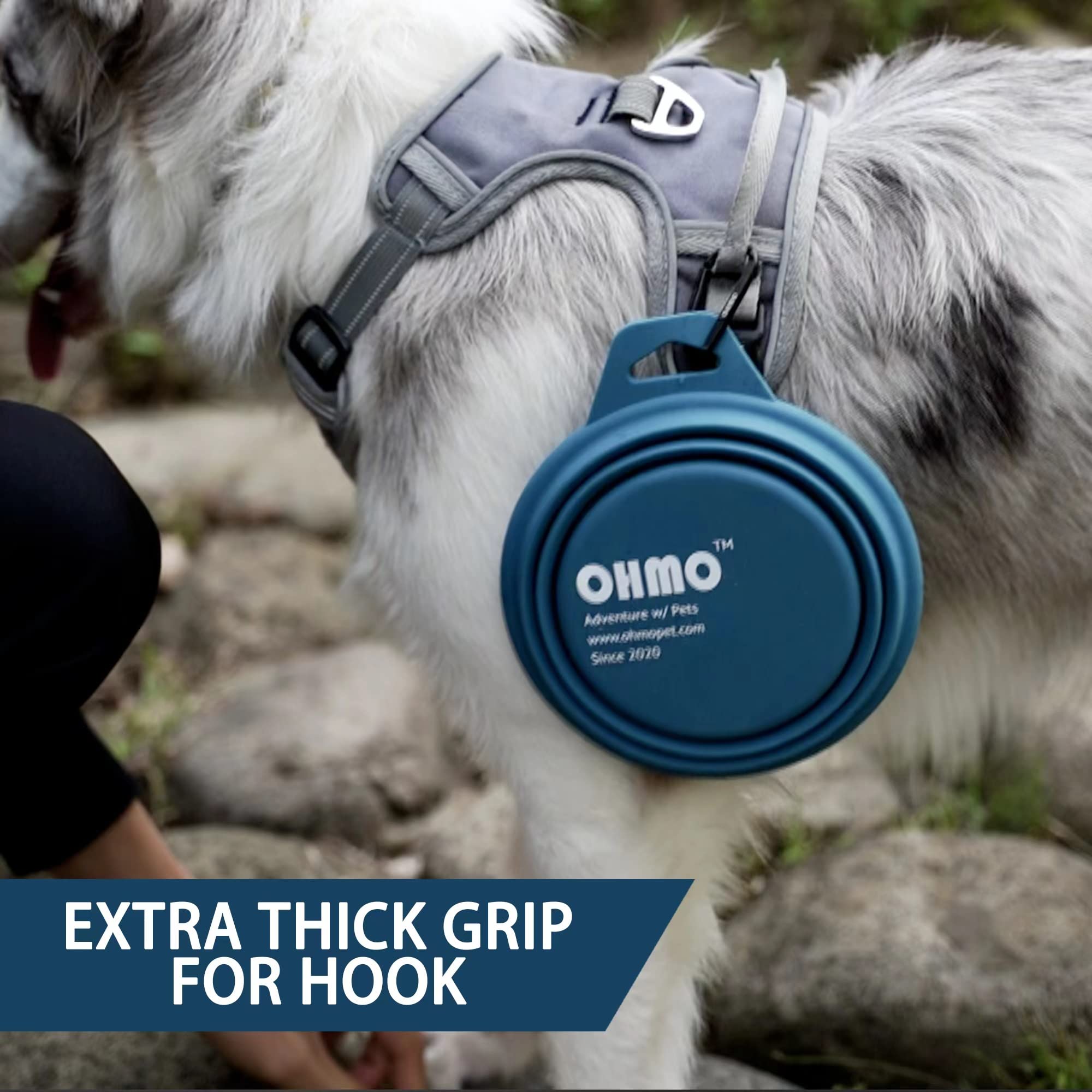 Ohmo Collapsible Dog Bowl(2 Pack, Peacock&Light Blue 12Oz/400Ml) Premium Silicone Pet Water Bowls For Cats & Dogs, Portable Dog