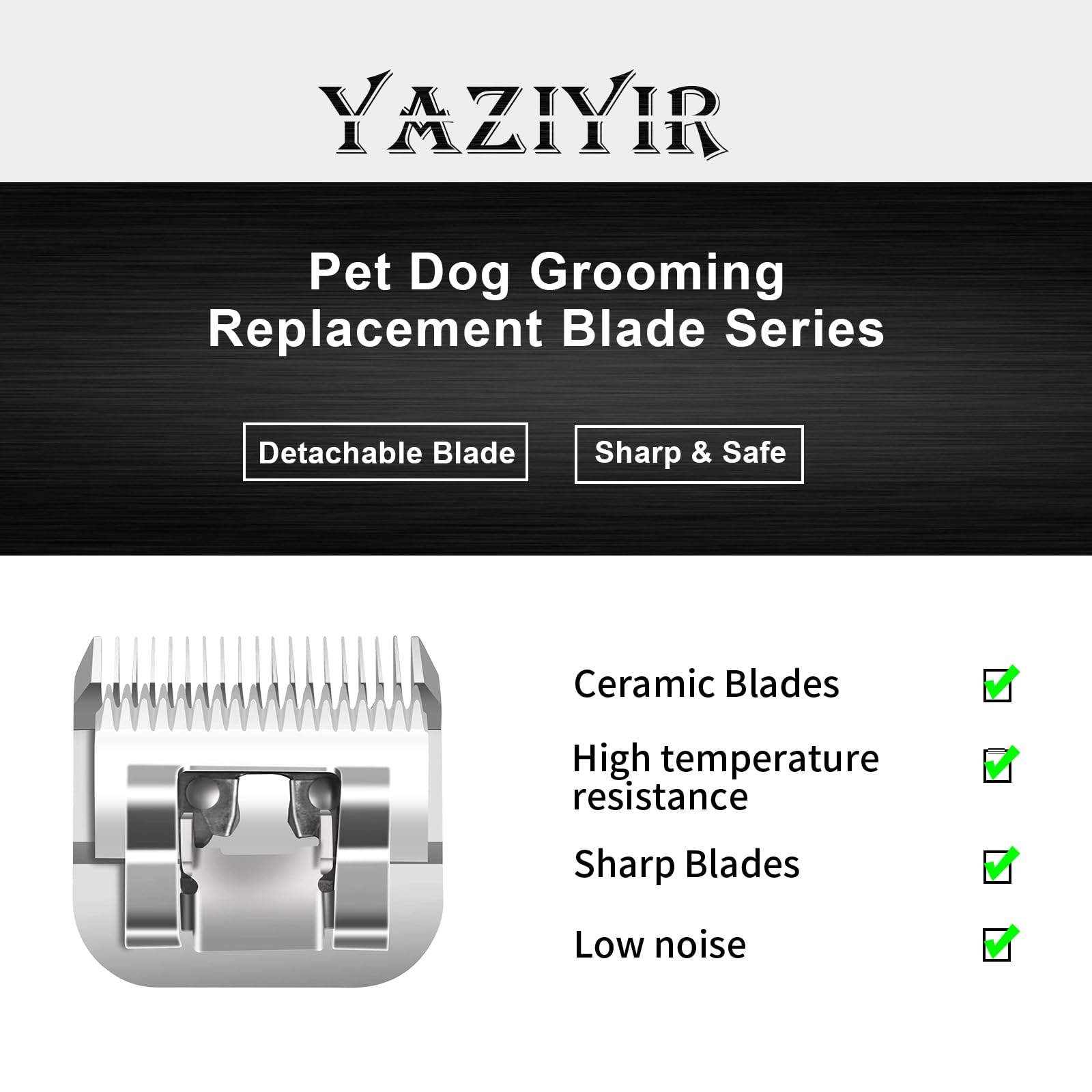 Yaziyir 3 Color 40# Detachable Pet Dog Grooming Ceramic Blades,Compatible With Andis,Oster A5,Wahl Km-10 Series,Size #40 Blade 1