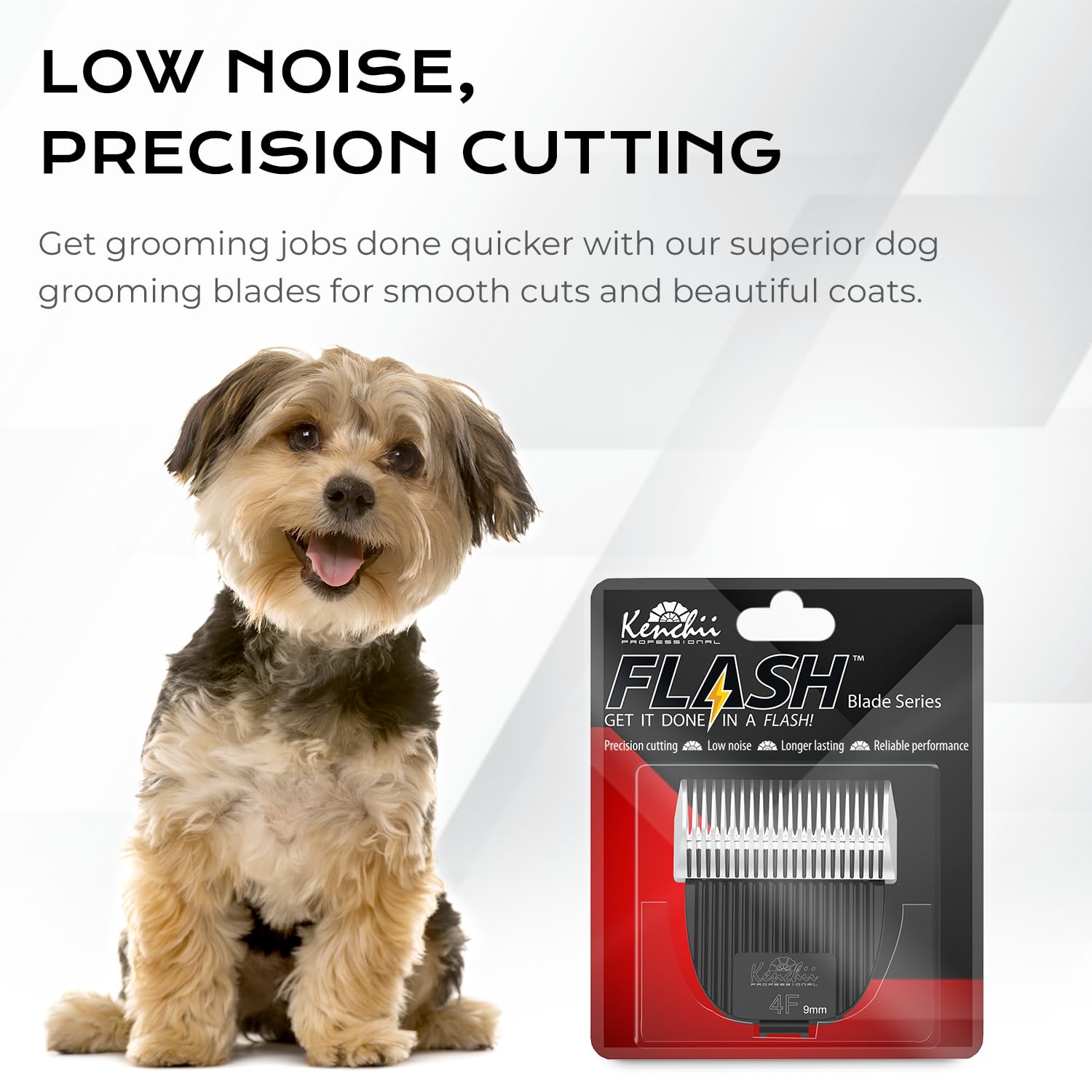 Kenchii Flash Clipper Blade (4F,9Mm) Only Compatible With Flash Clipper, Black & White