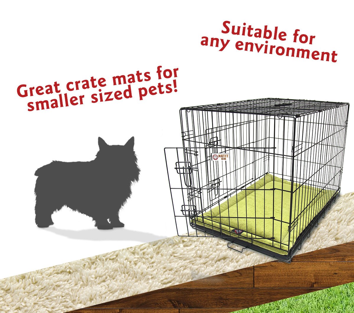 24' Villa Green Apple Crate Dog Bed Mat By Majestic Pet Products