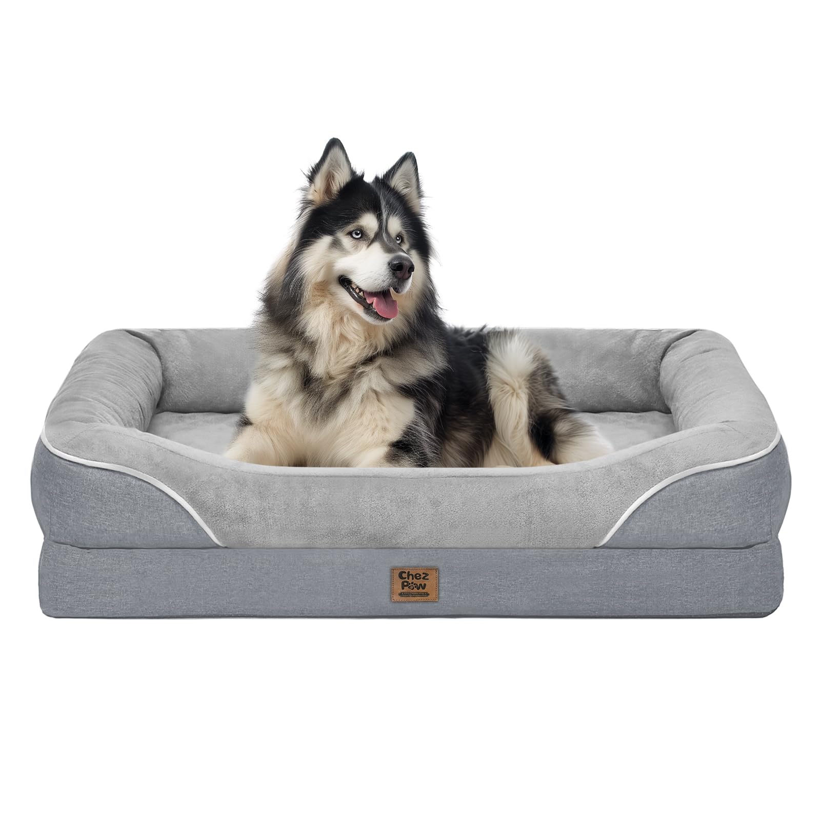 Washable Orthopedic Large Dog Bed - Extra Large Dog Beds With Bolsters Removable Orthopedic Foam Support Dogs Bed Waterproof Cov