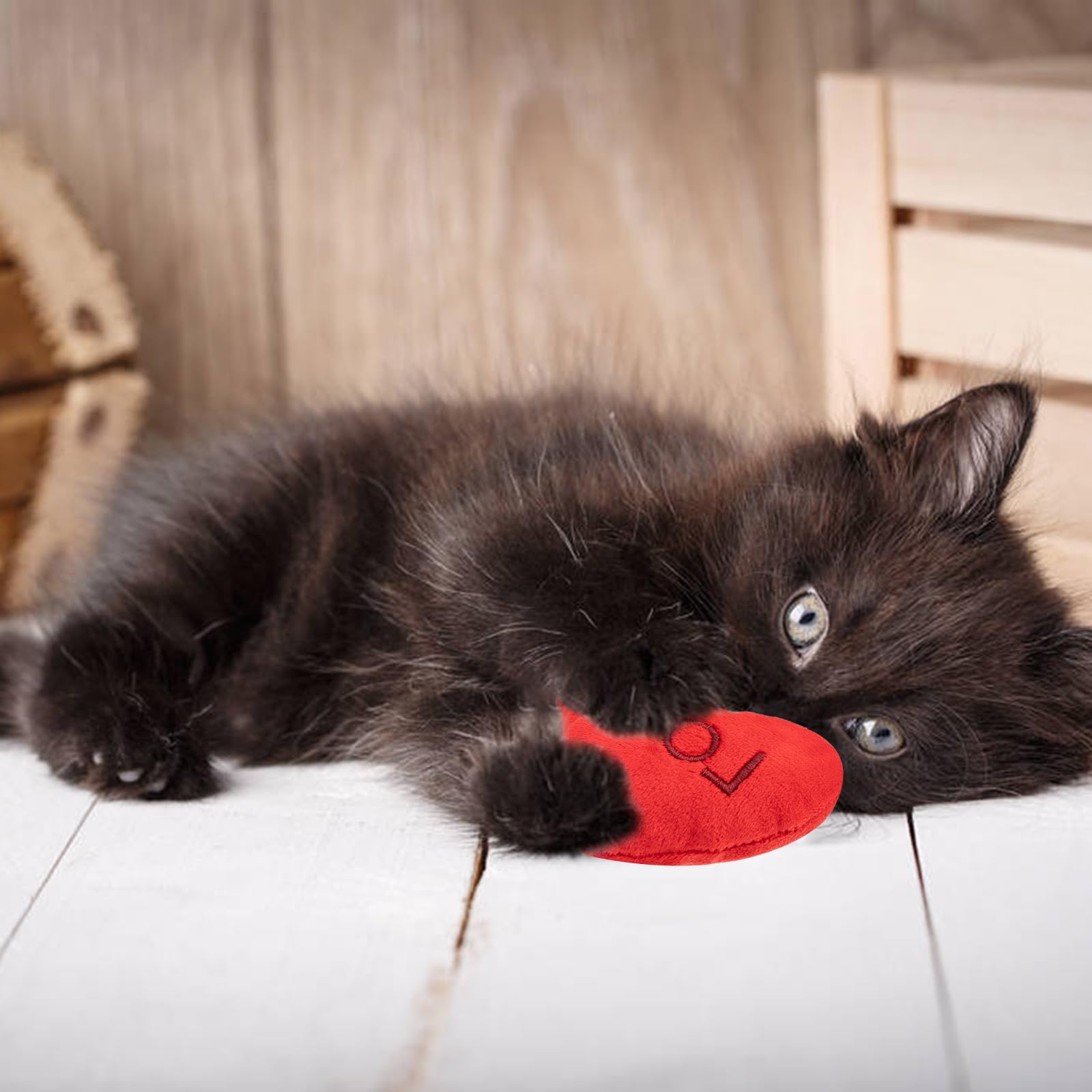 Jocomoni 6Pcs Valentine'S Day Heart Catnip Toy