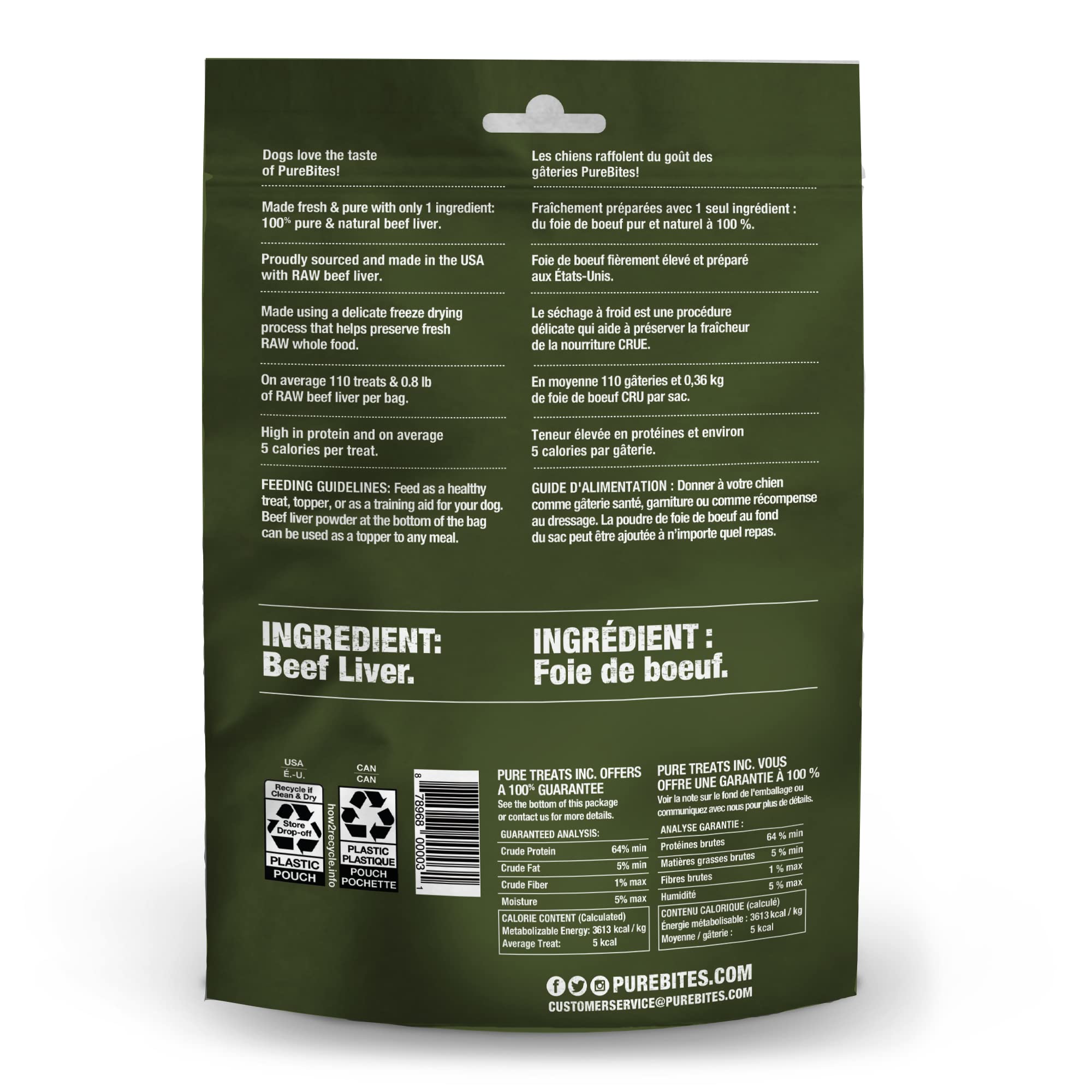 Purebites Beef Liver For Dogs, 4.2Oz / 120G - Mid Size