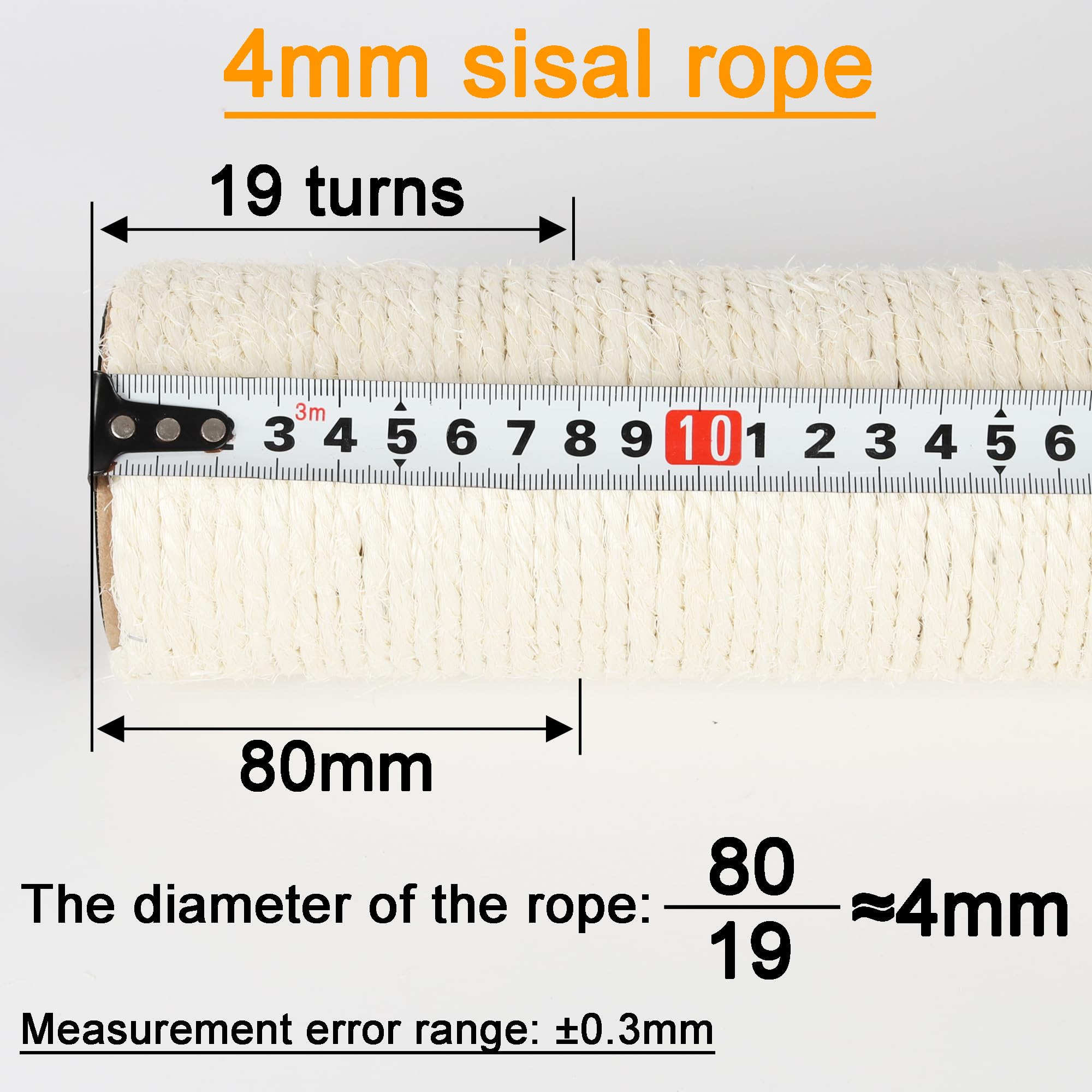 Neumiharo 4 Pcs 2.9In 7.4Cm Diameter Cat Scratching Post Replacement Pole Parts For Cat Tree (M10, 15.7In/40Cm)