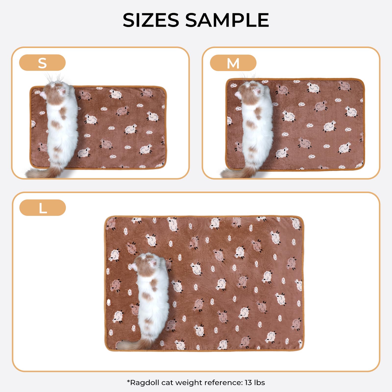 1 Pack 3 Blankets Super Soft Fluffy Premium Cute Elephant Pattern Pet Blanket Flannel Throw for Dog Puppy Cat Brown/Yellow/Blue