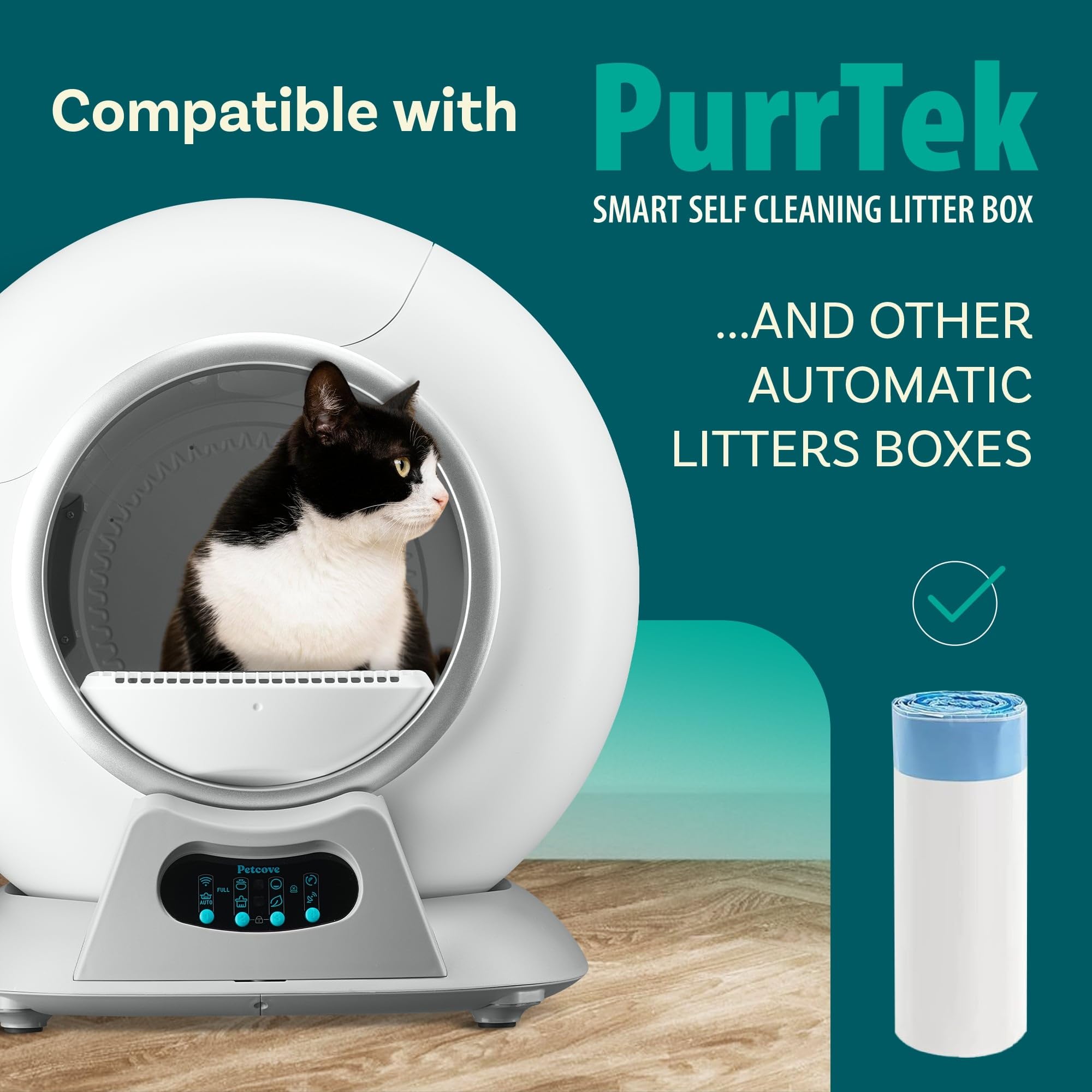 Premium Self Cleaning Cat Litter Box Liners Kitty Litter Bags Poop Bags Pet Waste Bags & Durable Litter Box Liners Ultimate Odor