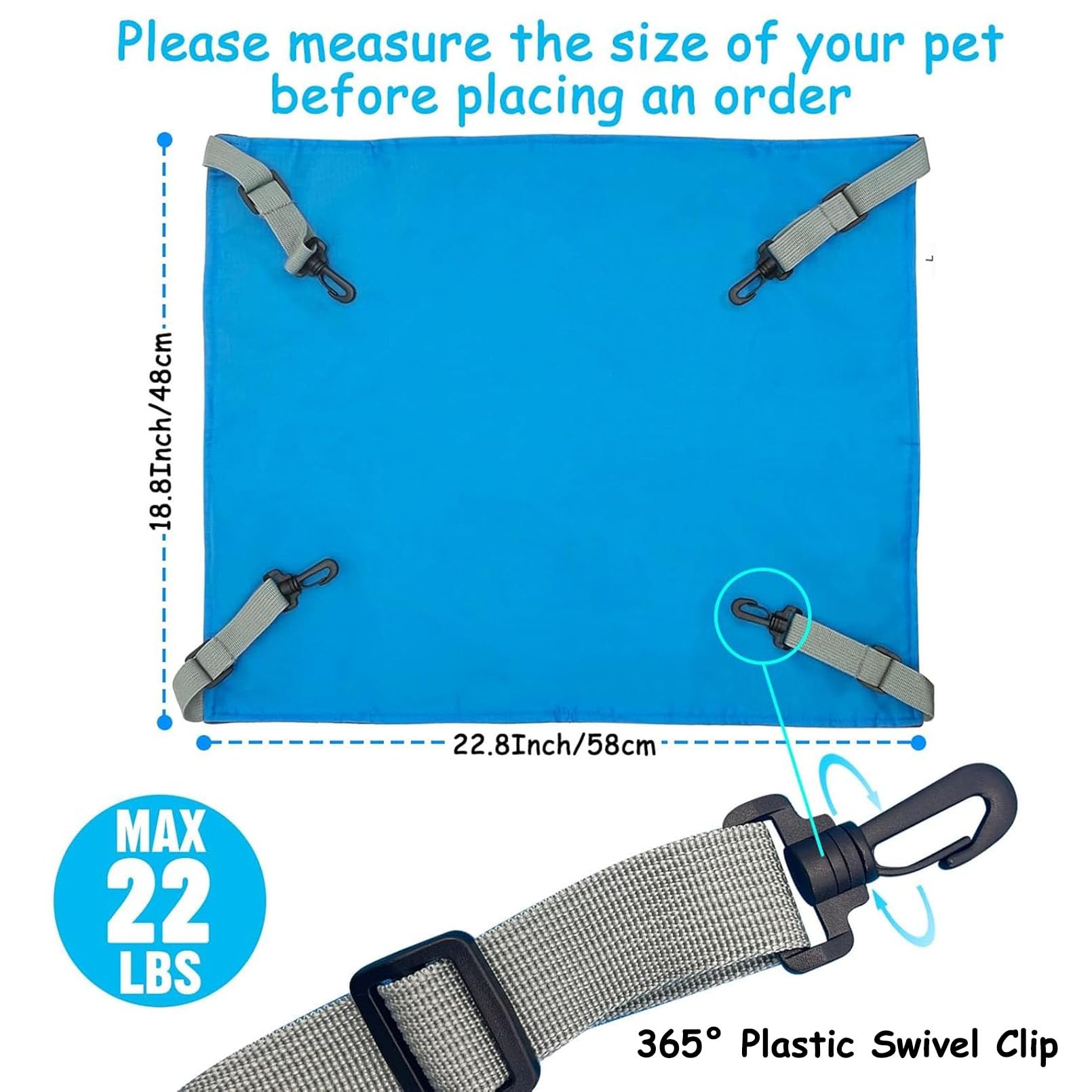 Hamiledyi Ferret Hammock For Cage, Small Animal Hammock With Plastic Swivel Clips For Ferrets, Rats, Chinchillas, Sugar Gliders,