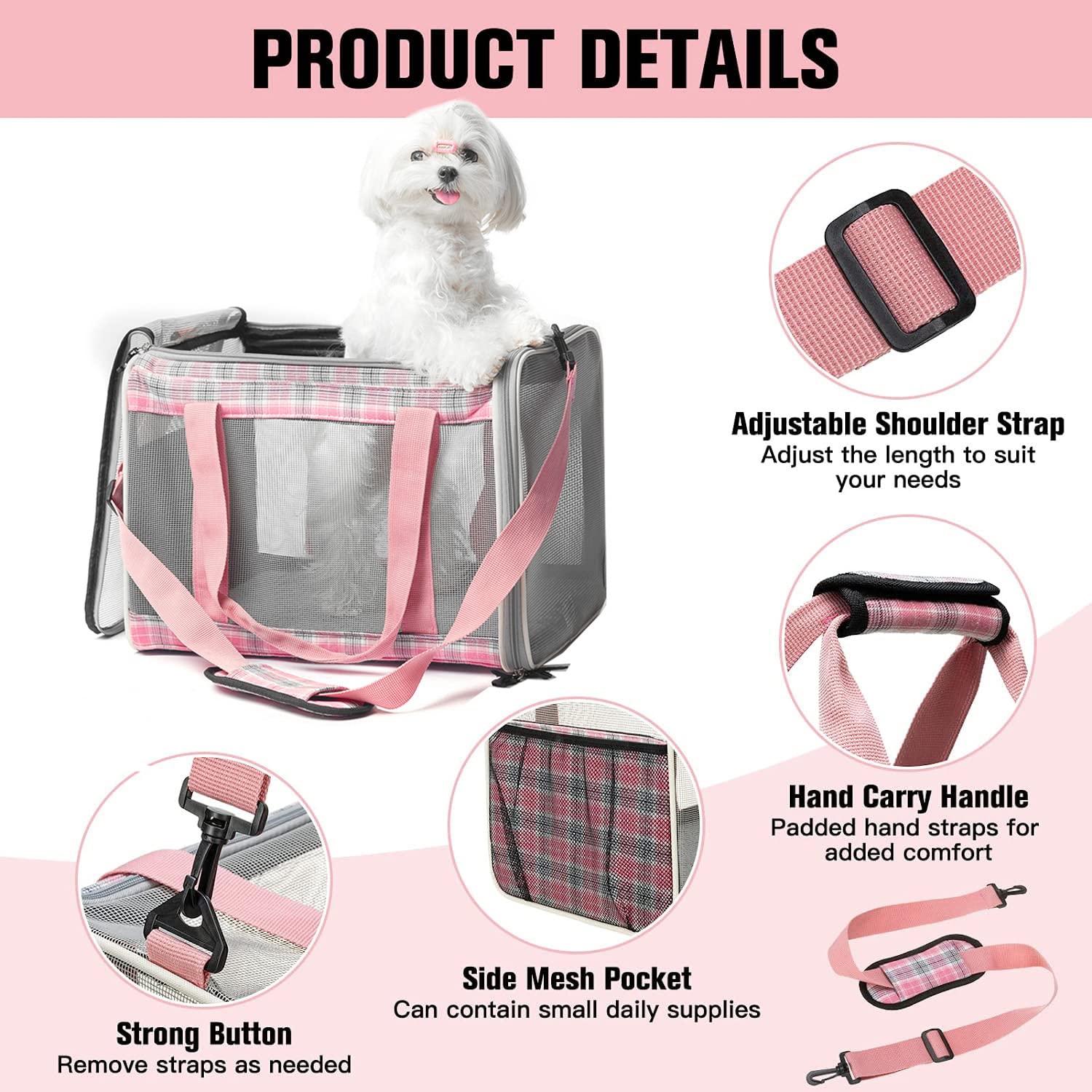 Expawlorer Cat Carrier Large, Soft-Sided Pet Carrier For Cat,Top Load Cat Travel Carriers For Medium Cats Under 25, Airline Approved Pet Bag Carriers Fit 2 Kitties Small Dogs