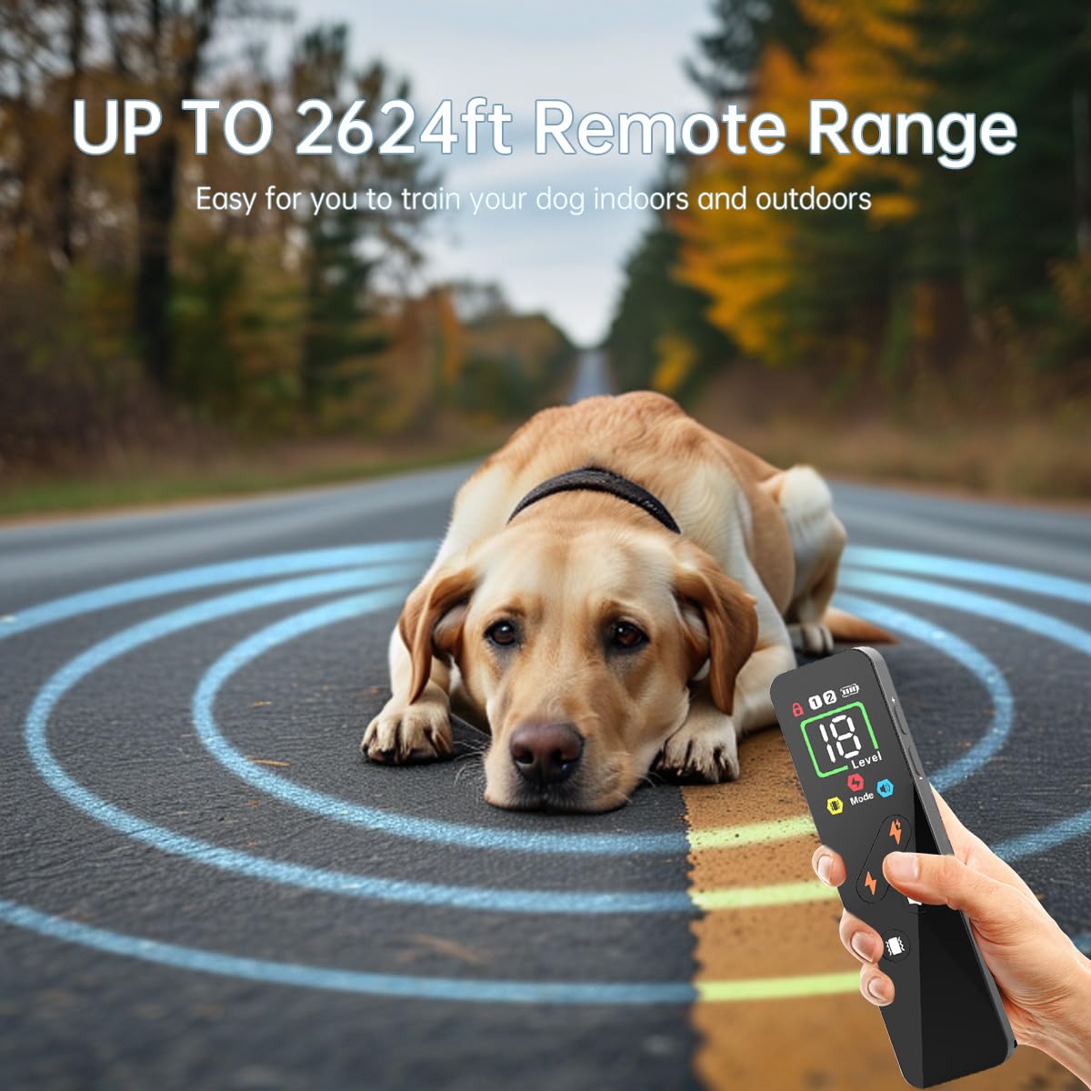 Dog Shock Collar With Remote Control Smart Dog Training Collar With 4 Training Modes And Training Icons For Small Medium Large D