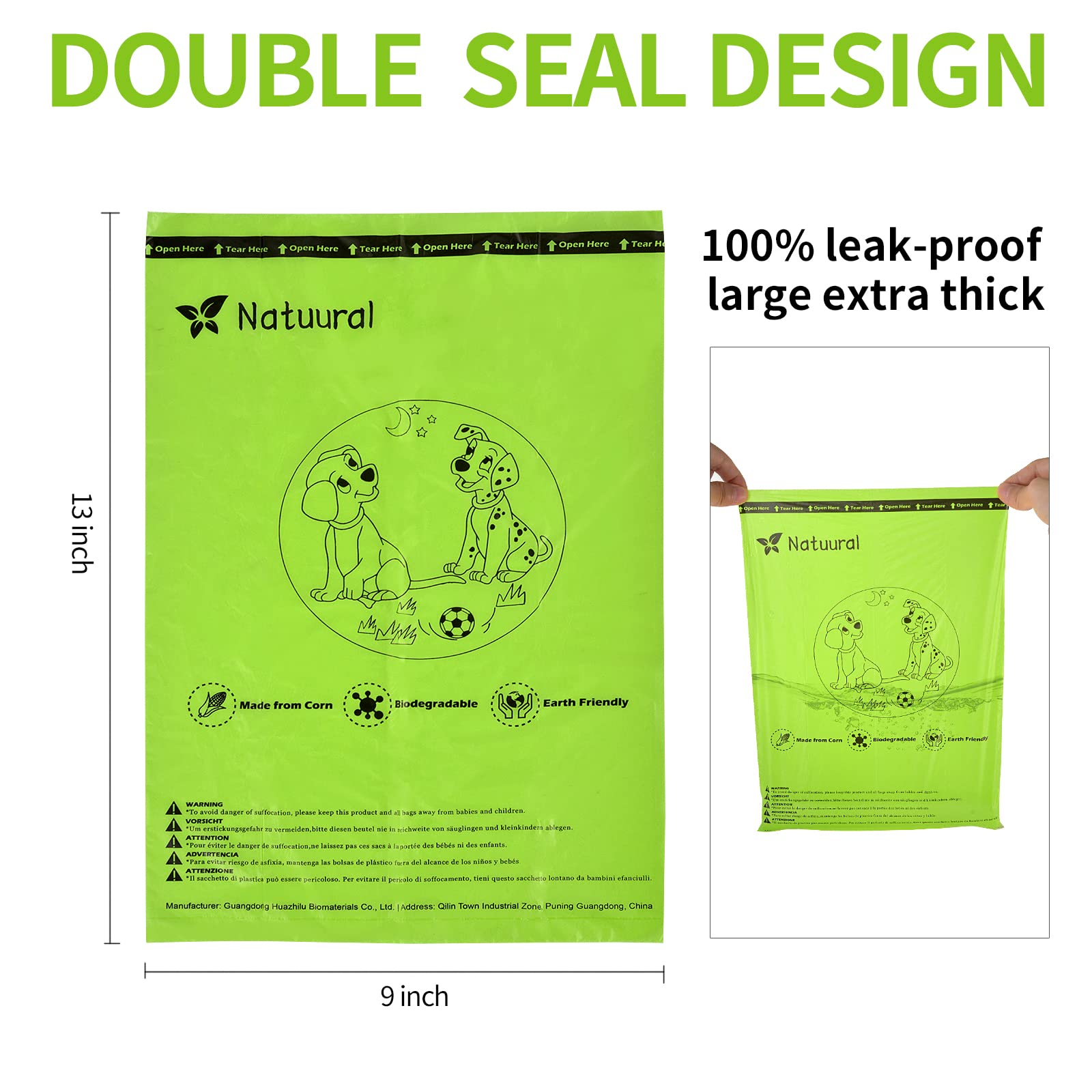 Biodegradable Dog Poop Bags-270Bags 18Rolls, Poop Bags For Dogs Made Of Cornstarch, Certified Astm D6400 By Usa, Unscented, Suitable For Large |Small Dogs (Green)