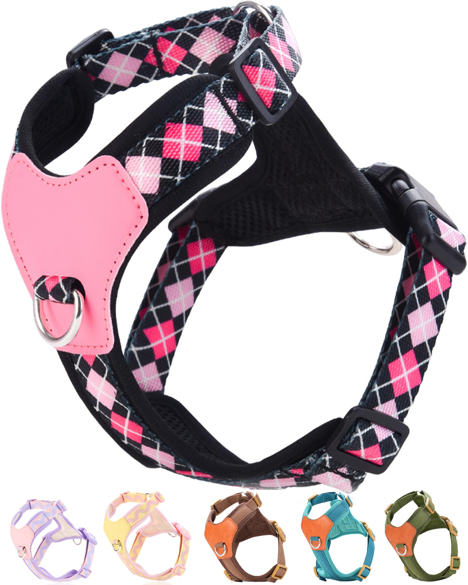 Black Medium Dog Harness For Medium Dogs, No Pull Dog Harness With 2 Leash Clips, Puppy Harness, Dog Vest Harness (Black, M)