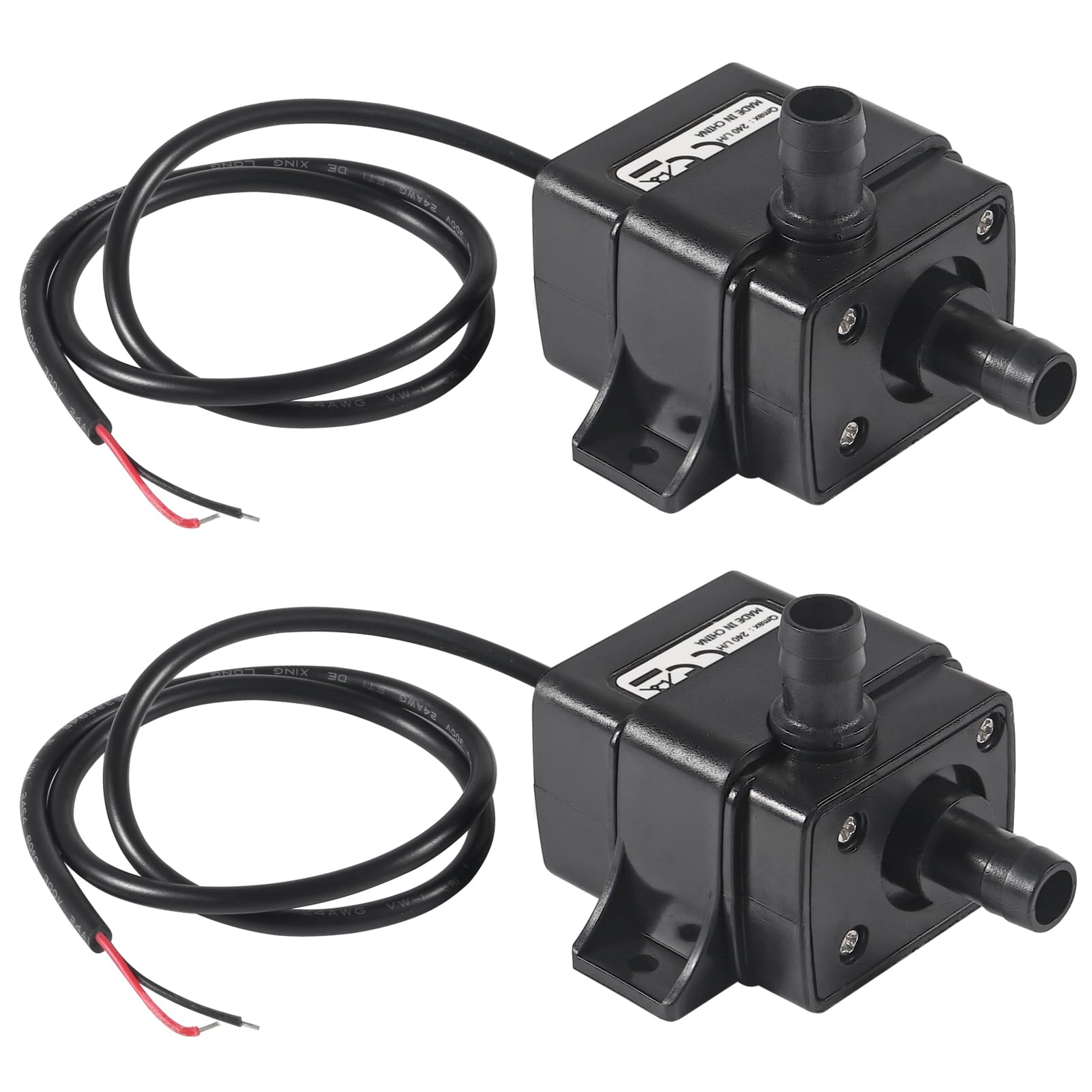 2PCS 12V DC Brushless Submersible Water Pump Small 240L/H Ultra Quiet Water Pump for Aquarium Fish Tank Fountain (12V 5W 240L/H)