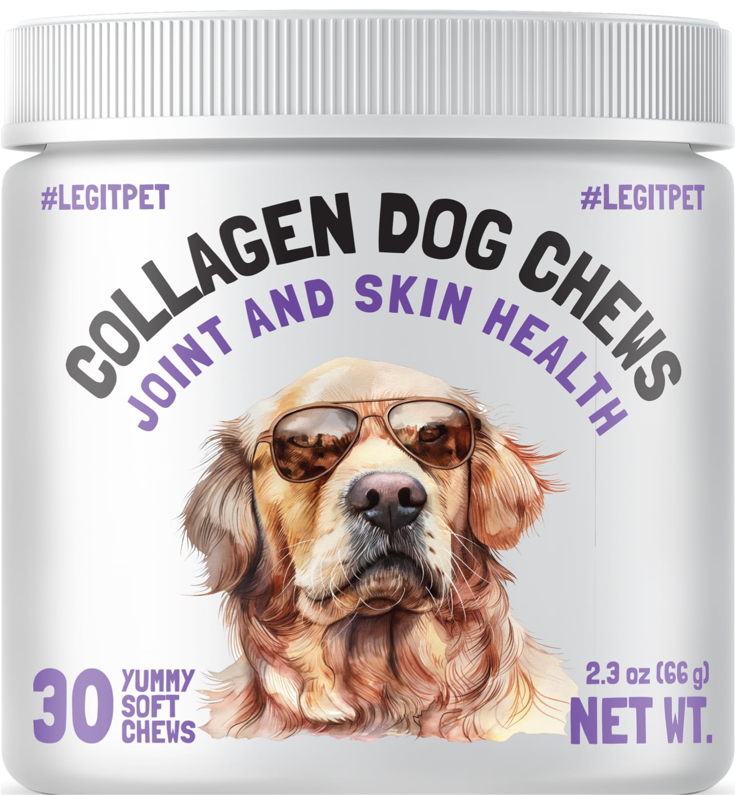 Collagen Dog Chews for Joint & Skin Health 30 Soft Chews All Breeds Mobility, Cartilage Repair & Pain Relief Hip & Joint Skin Co