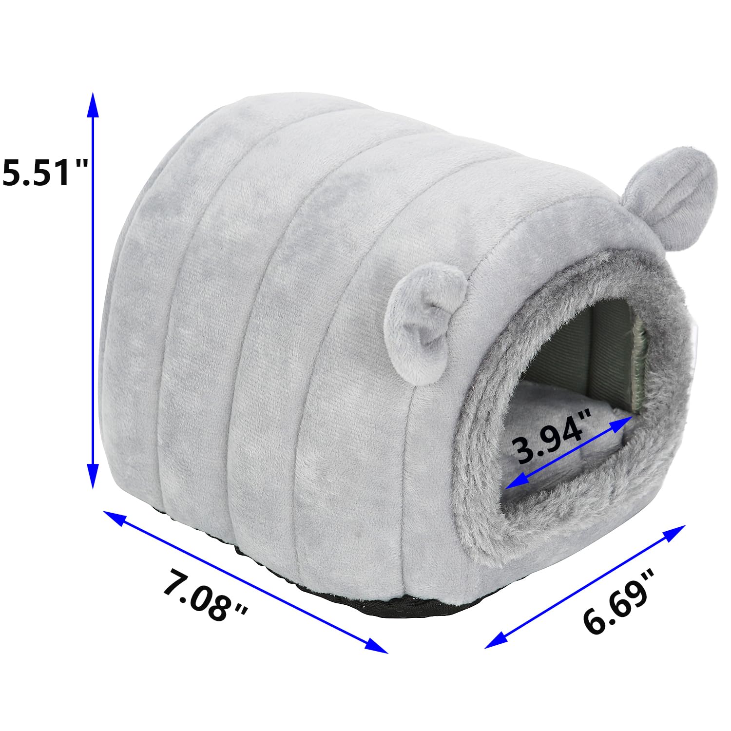 YUANST Hedgehog Bed Cave Nest Hideout, Hamster Guinea Pigs Small Animals Cage Supplies Warm House-Gray