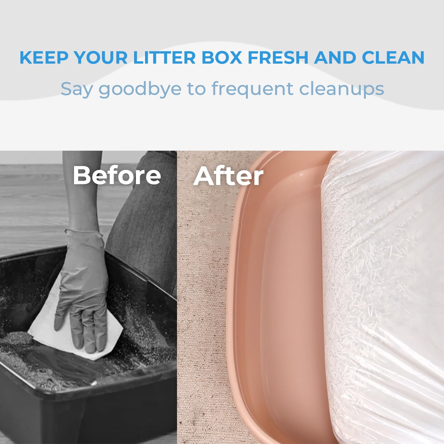 Xuepett 120 Pack Cat Litter Bags With Drawstring, Compatible With Litter-Robot 3/4 Heavy Duty Cat Litter Box Liners Waste Bags R