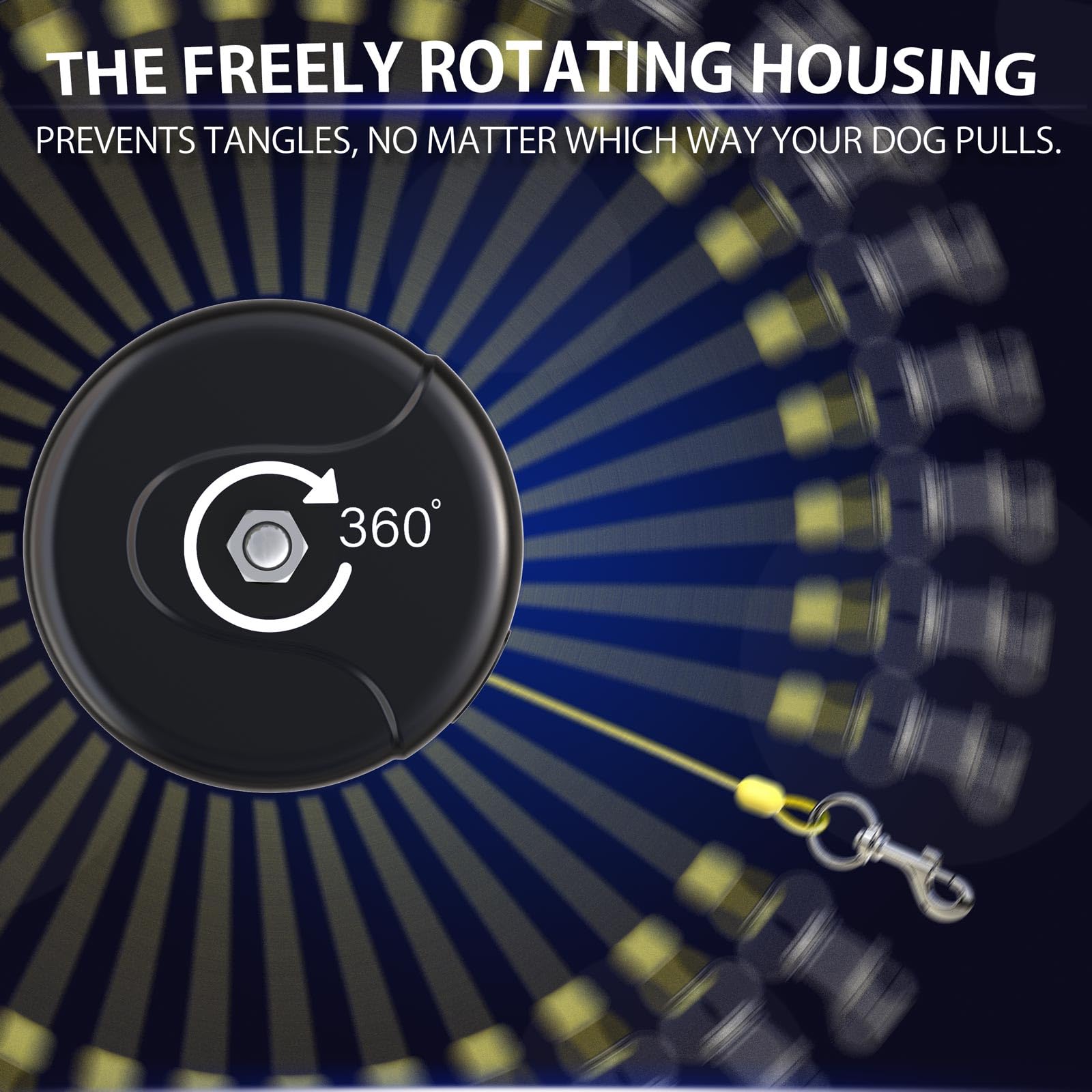 Dog Tie Out Cable and Stake 360 No Tangle Heavy Spiral Yard Stake and Retractable Dog Leash for Dogs Up to 10-90 lbs, 30ft Dog C