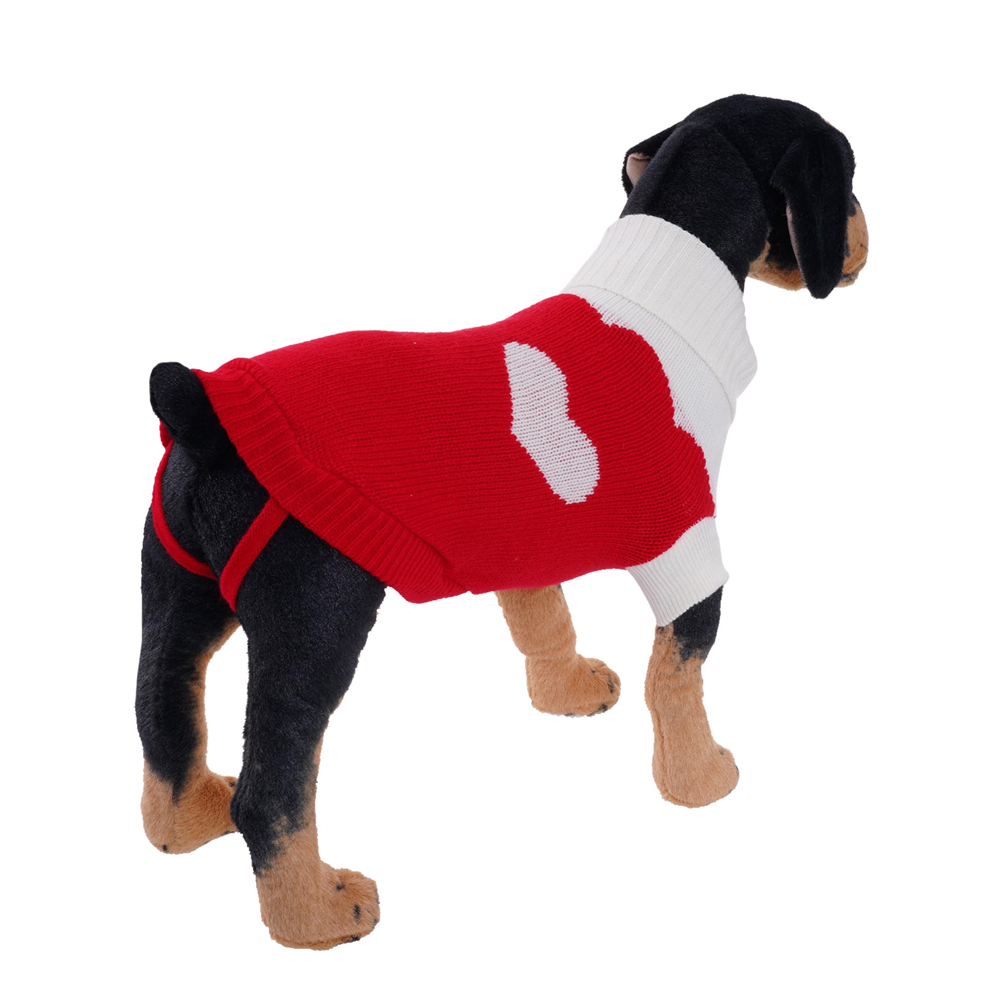 Topbuti Pet Dog Knitted Sweaters Knitwear Turtleneck Pajamas Soft Winter Warm Puppy Valentine Clothing Christmas Clothes Heart D