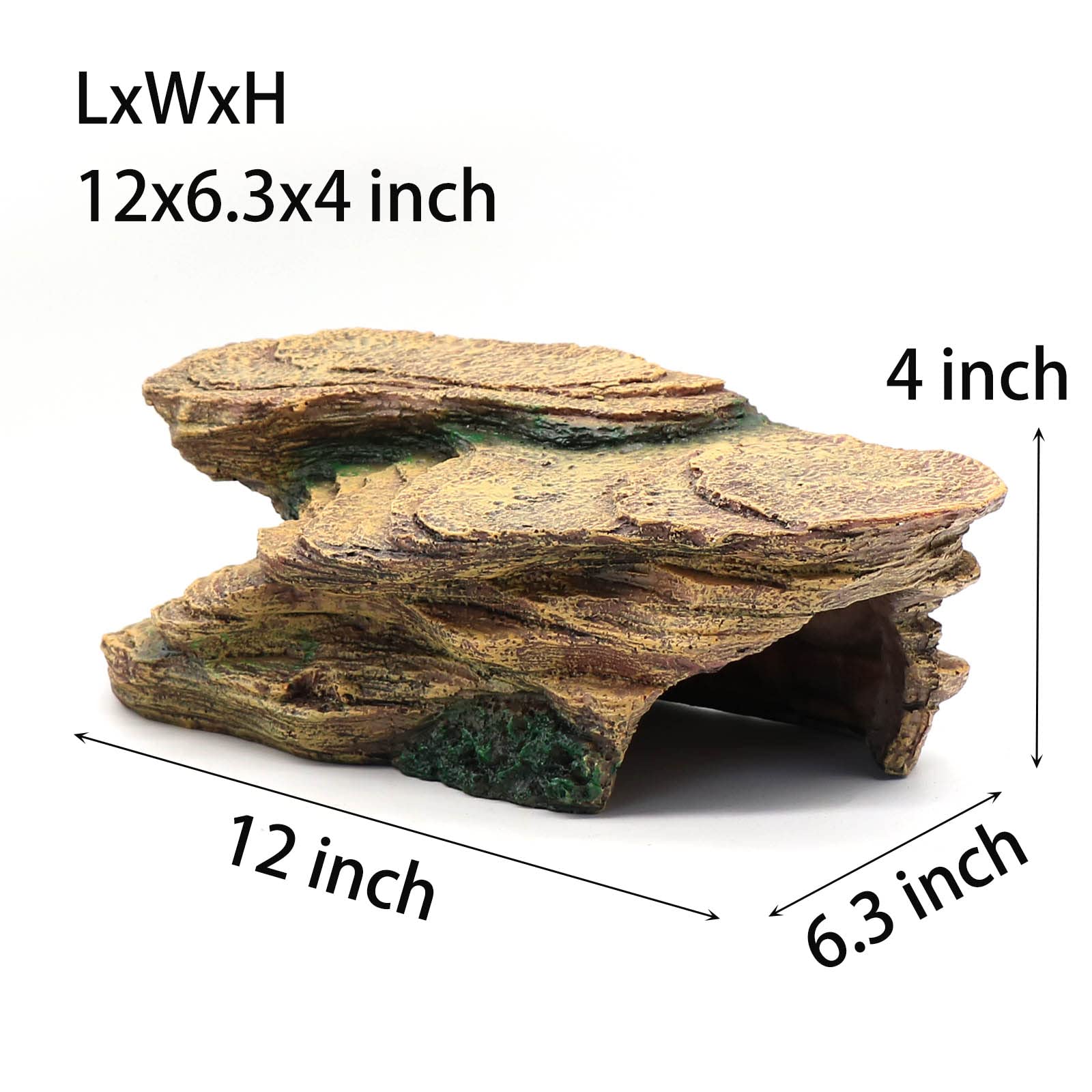 Turtle Basking Platform Shale Scape Step Ledge, Reptile Cave Hideout Turtle Tank Accessories Decorations, Great for Reptiles, Am