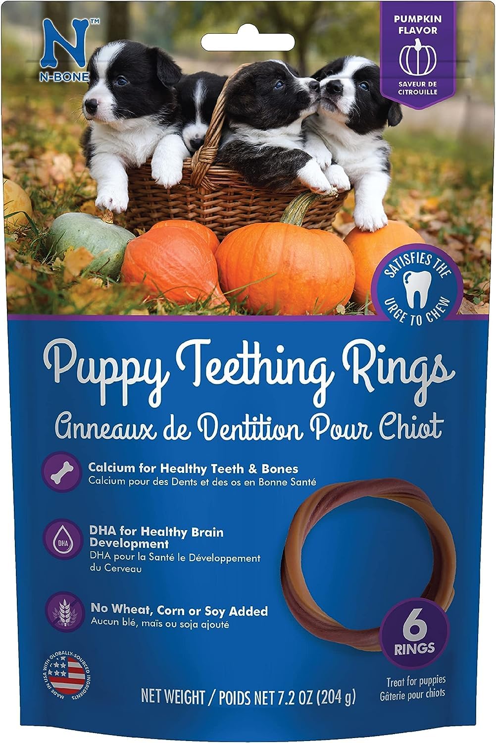 N-Bone Puppy Teething Ring Pumpkin Flavor (24 Count)