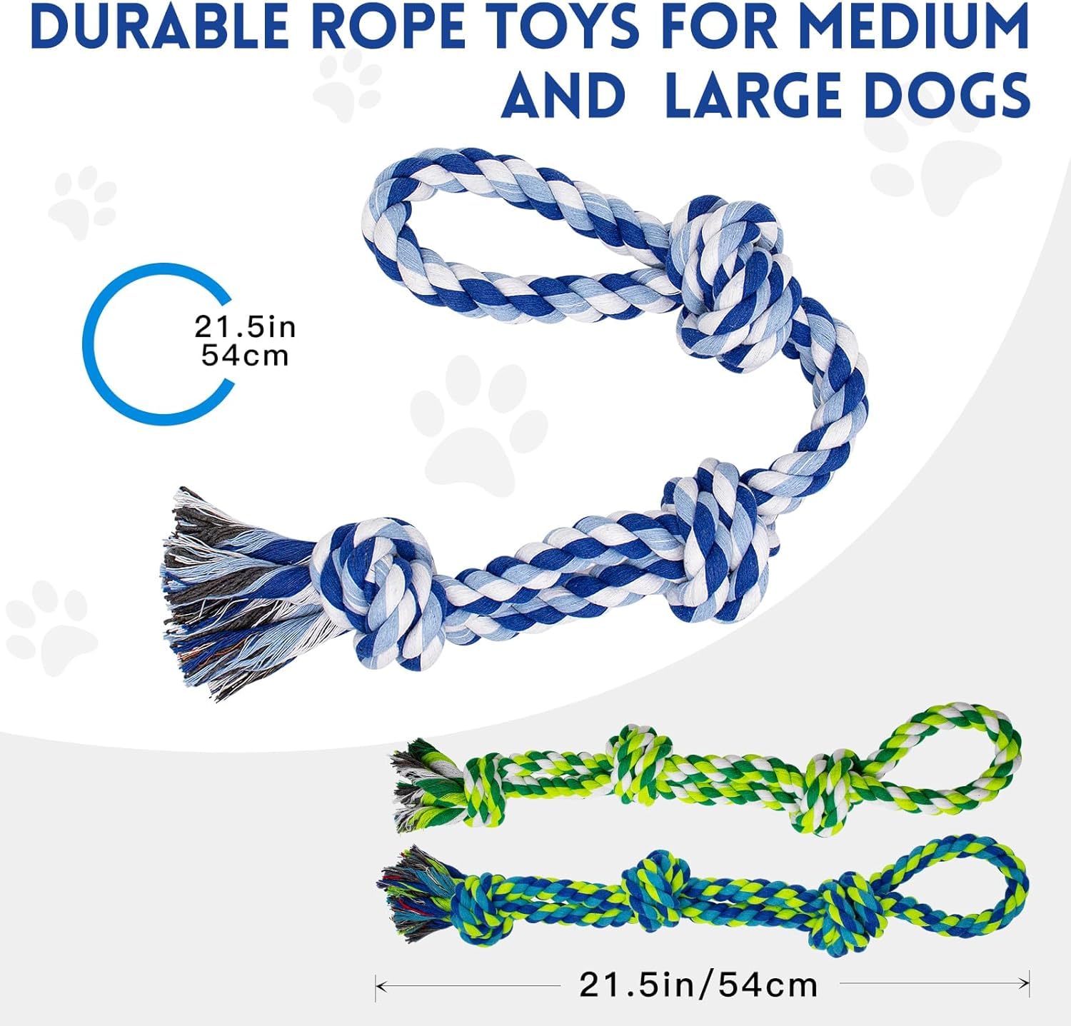 Dog Rope Toys For Large And Medium Aggressive Chewers, 3 Pack Heavy Duty Rope Toy For Large Breed, Indestructible Chew Toys, Tug