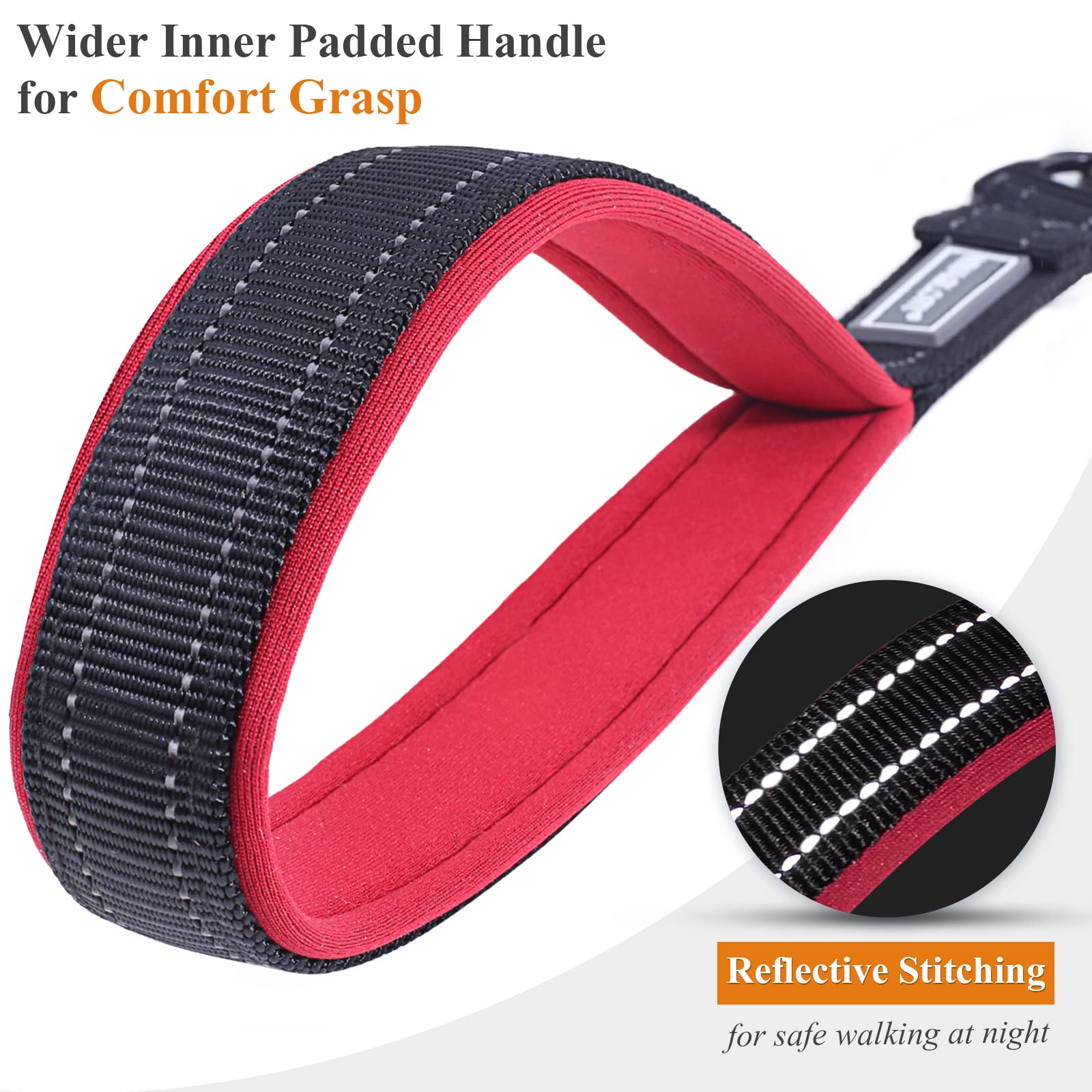 6Ft Chew Proof Dog Leash With Soft Foam And Reflective Padded Handle, Waterproof Vinyl Coated Steel Cable Chew-Resistant Metal Lead For Small Large Dogs