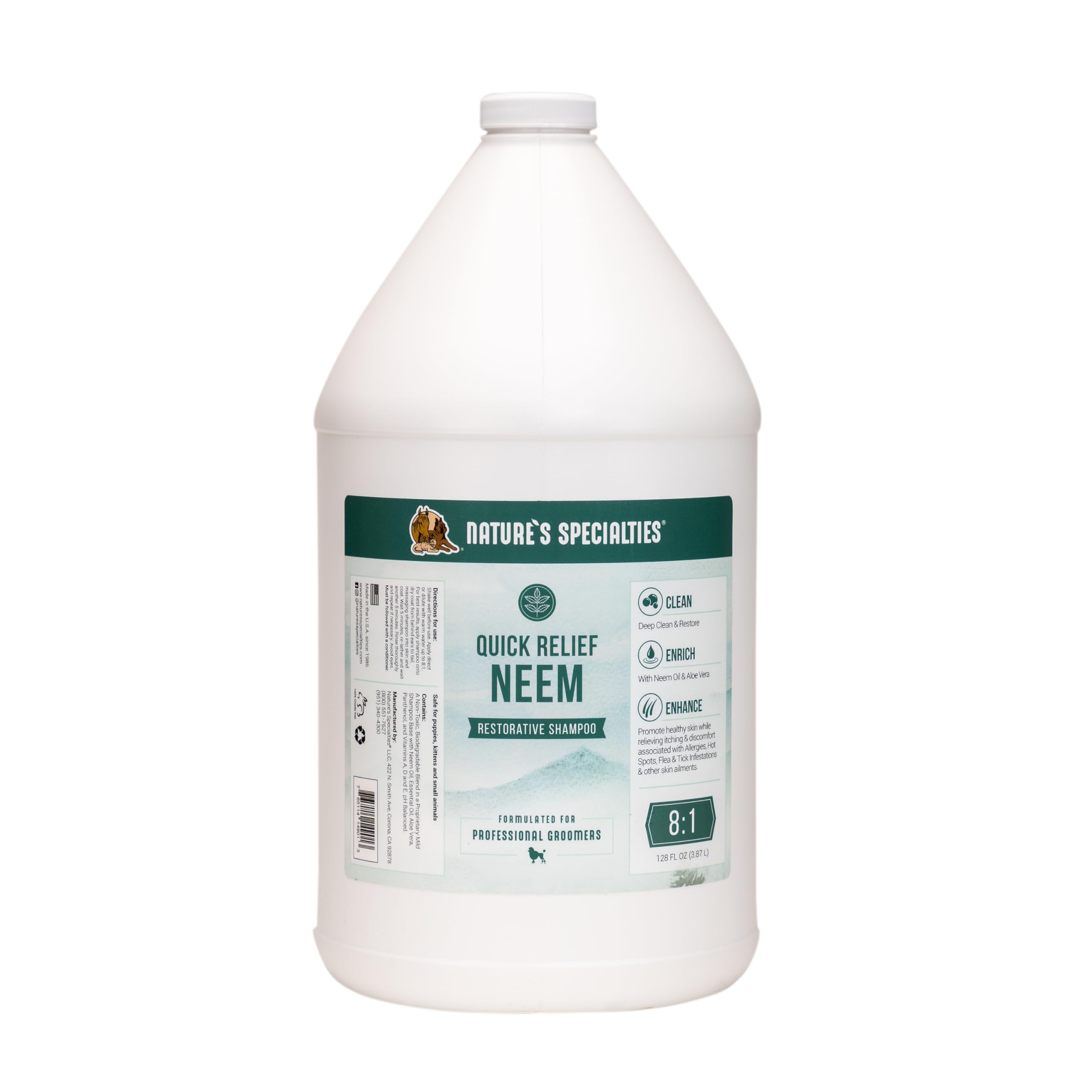 Natures Specialties Quick Relief Ultra Concentrated Dog Neem Shampoo for Pets, Makes up to 8 Gallons, Natural Choice for Profes