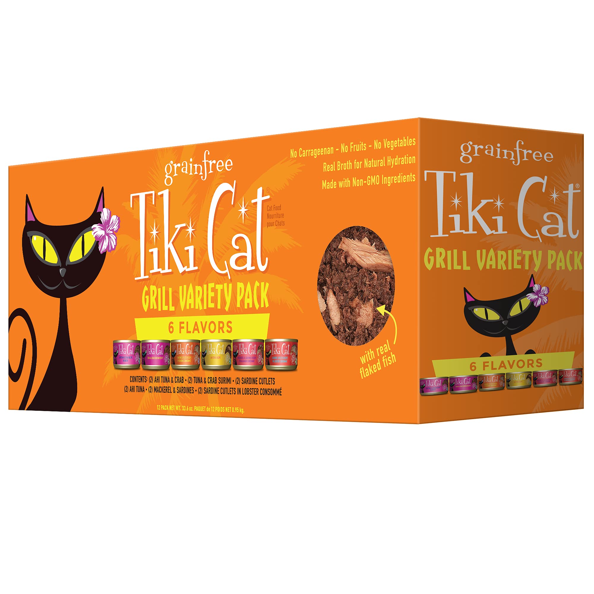 Tiki Cat Grill, Tuna & Crab Surimi, High-Protein and 100% Non-GMO Ingredients, Wet Whole Foods Cat Food for All Life Stages, 2.8