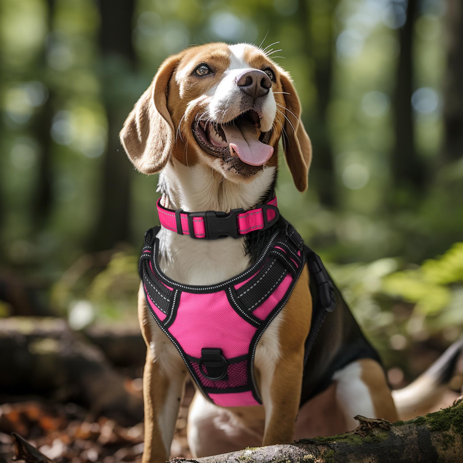 Joytale Reflective Dog Collar,Soft Neoprene Padded Breathable Nylon Pet Collar Adjustable For Extra Large Dogs,Hotpink,Xl