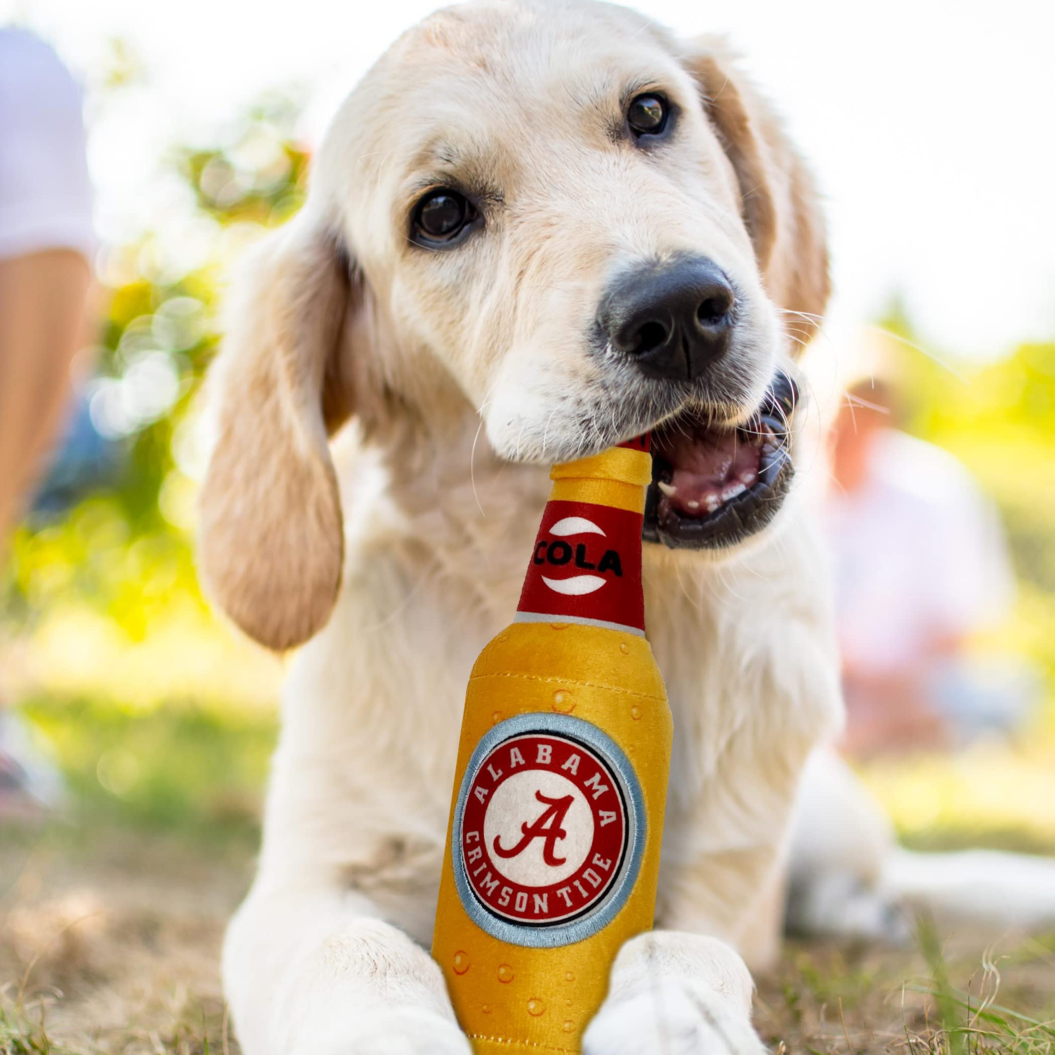 Ncaa Alabama Crimson Tide Beer Bottle Plush Dog & Cat Squeak Toy- Cutest Stadium Soda Bottle Snack Plush Toy For Dogs & Cats Wit