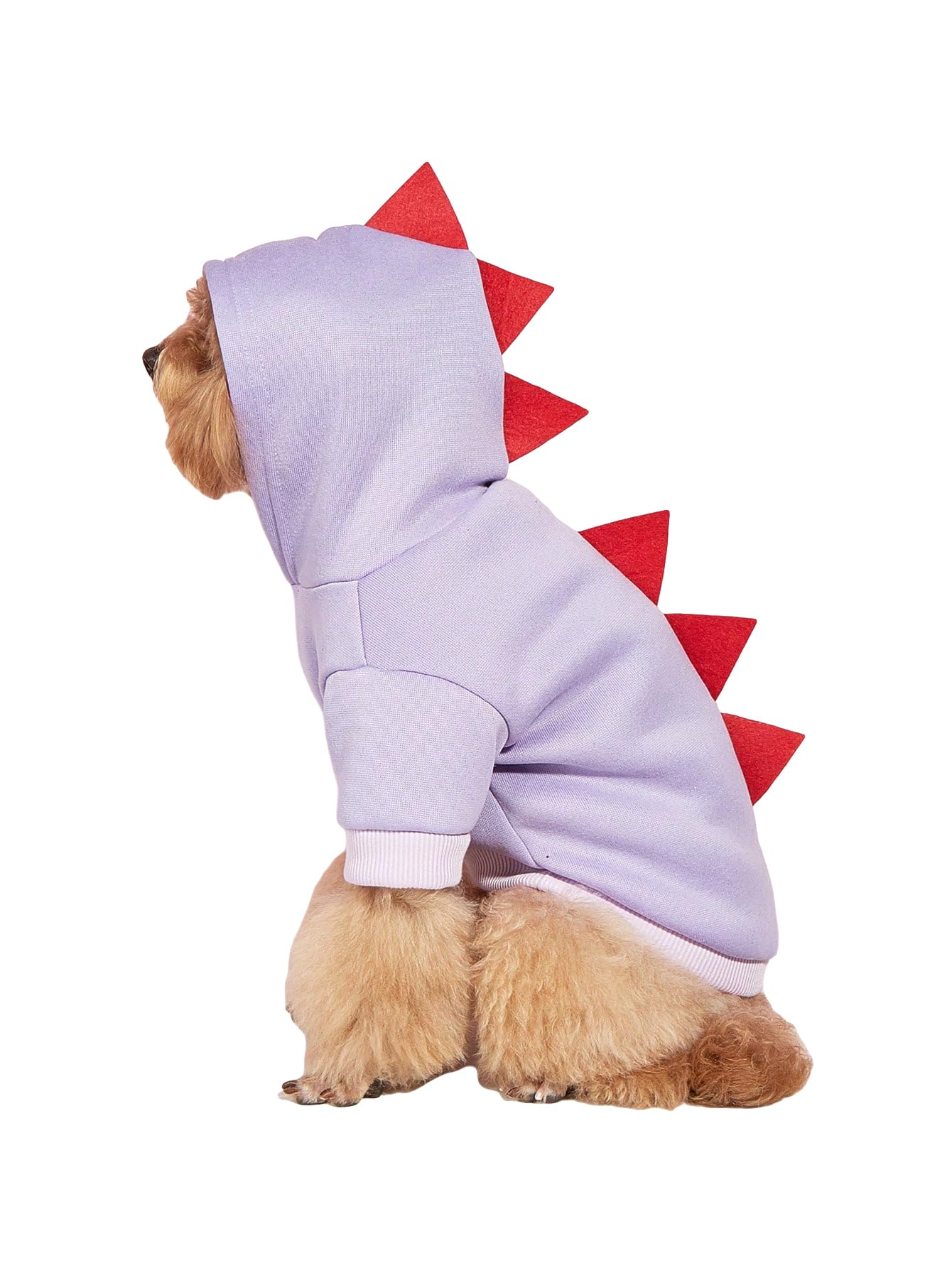 Qwinee Dinosaur Dog Hoodie Dog Warm Jacket Christmas Halloween Dog Costume Dog Clothes For Puppy Kitten Small Medium Dogs Cats Solid Purple Xl